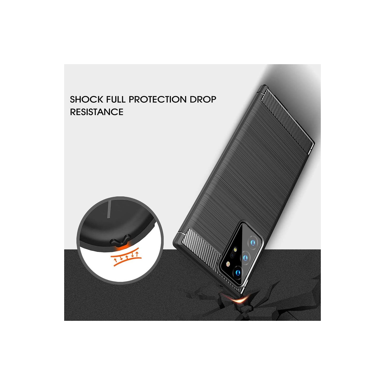 For Samsung Galaxy Note 20 Ultra Black Case Rugged Shockproof Heavy Duty Anti Slip Protective Case Cover