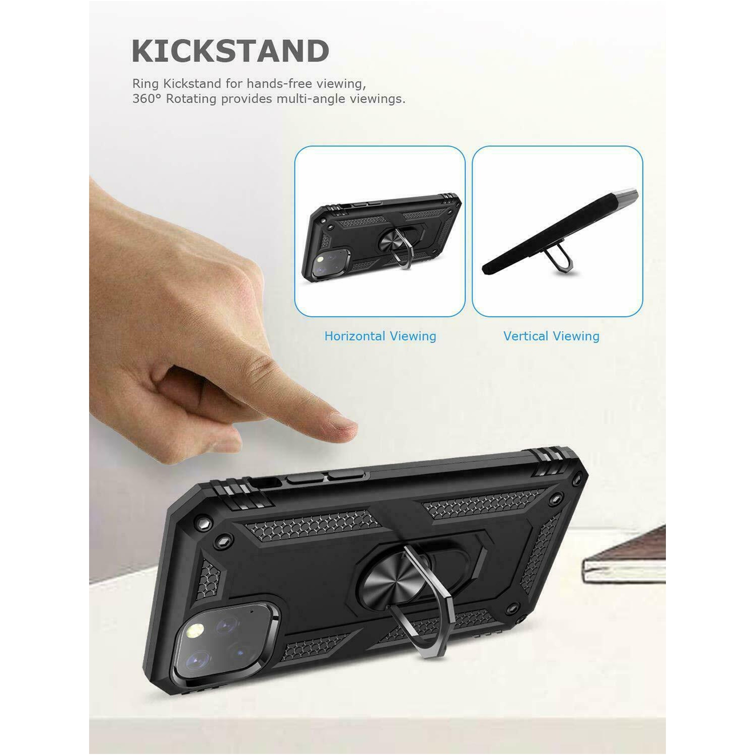 【SupRShield】 Anti-Drop Hybrid Magnetic Hard Armor Case with 360 Rotating Ring Holder Stand Shockproof Cover for Samsung Galaxy S20 FE 5G, Red