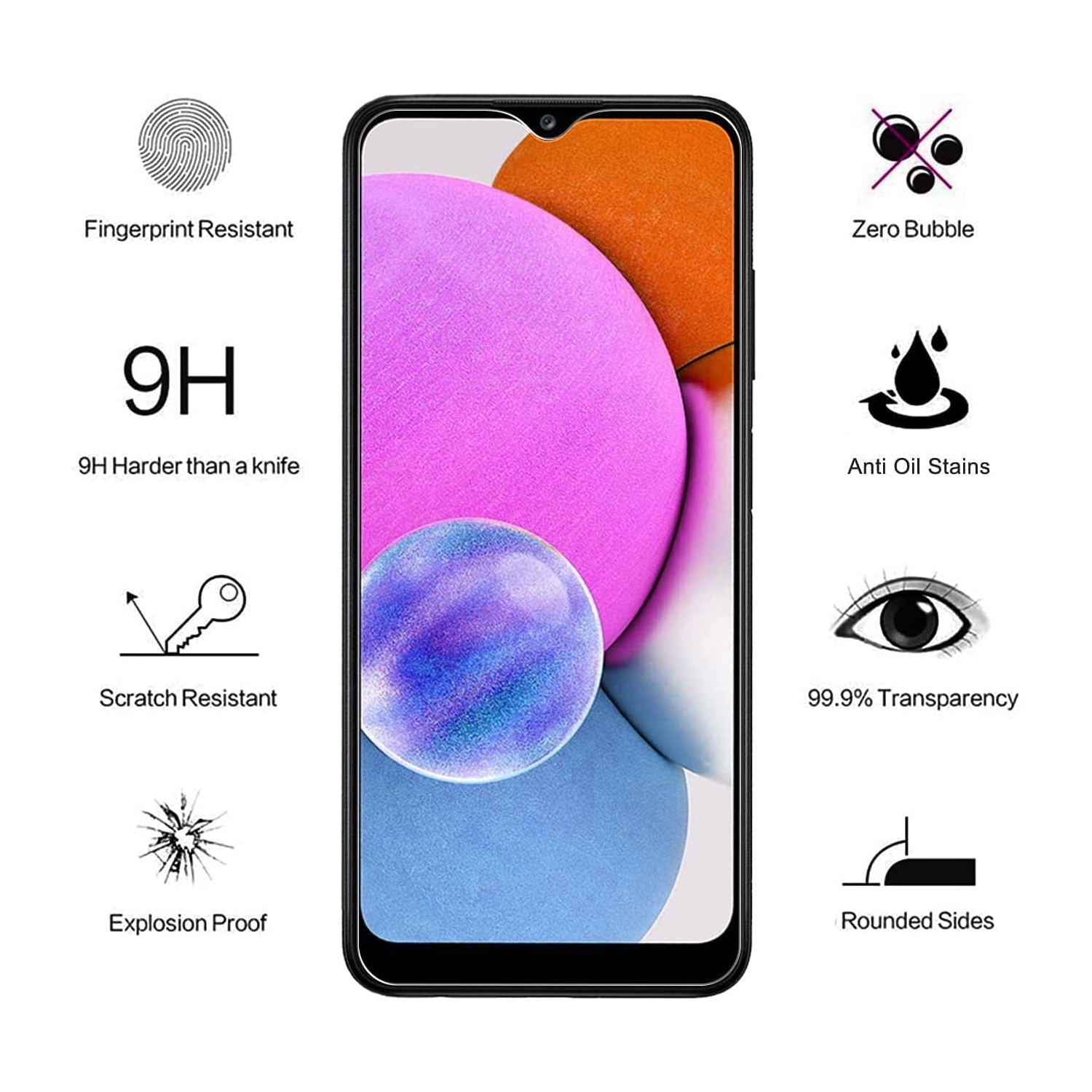 [PAQUET de 2] Protecteur d’écran en verre trempé pour Galaxy A21 de Samsung - convient aux étuis