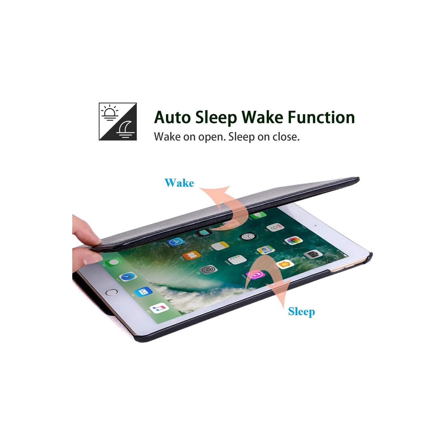 Étui Pro 11 2e génération d’iPad - Étui intelligent mince magnétique pour iPad Pro 11 2e, 3e (2021), 4e (2022), Support rotatif antichoc en cuir