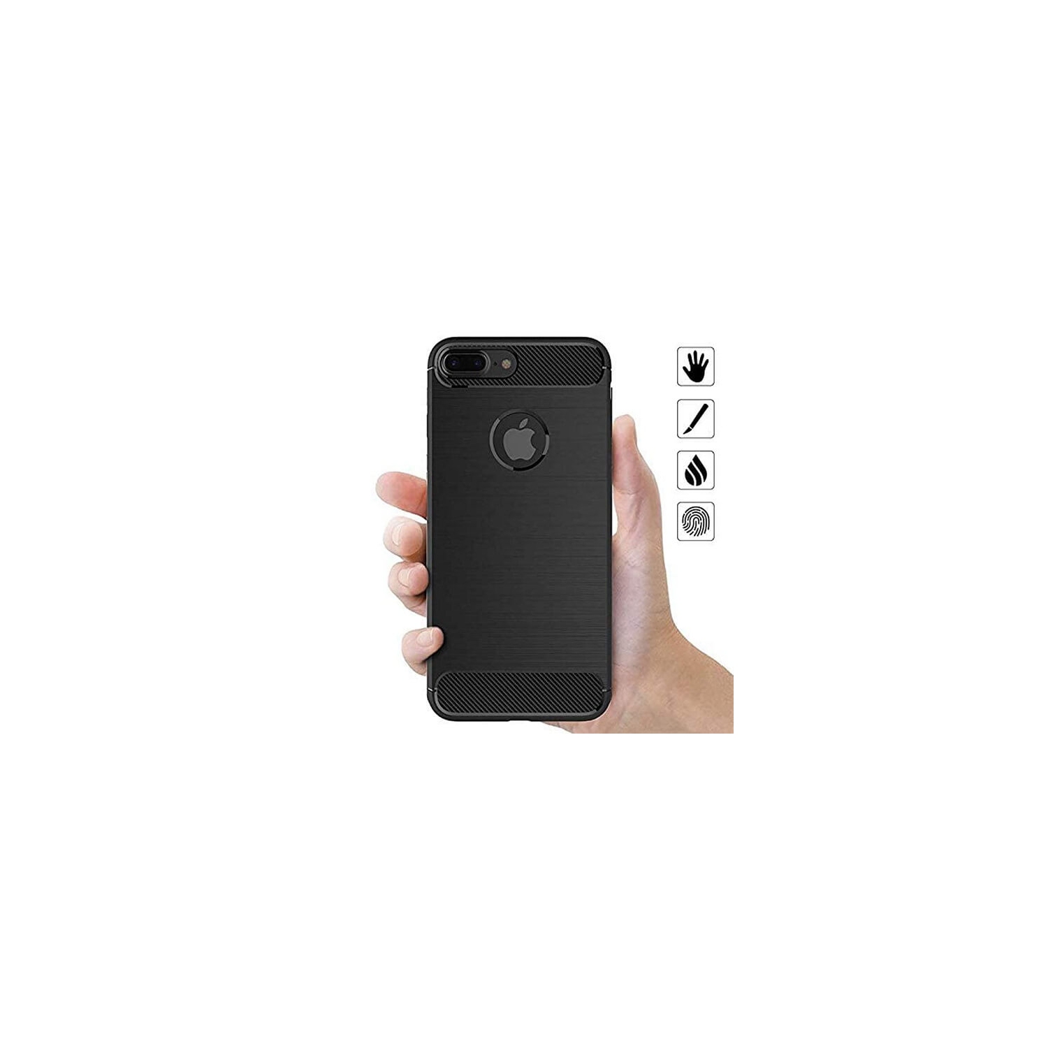 Apple iPhone 8 Plus Black Shockproof Case Heavy Duty Rugged Anti Knock Cover