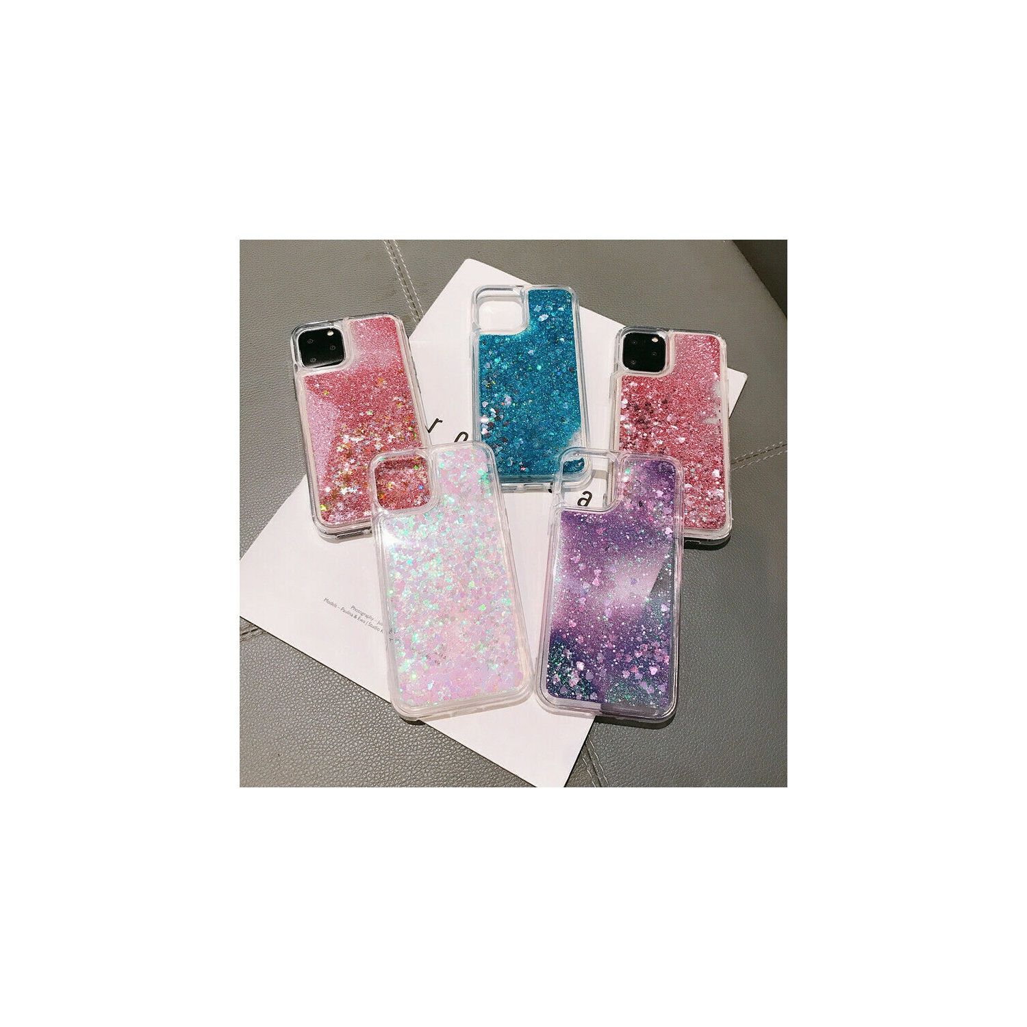 For Apple iPhone 11 White Clear Gel Case Heavy Duty Shockproof Liquid Glitter TPU Silicone Back Cover