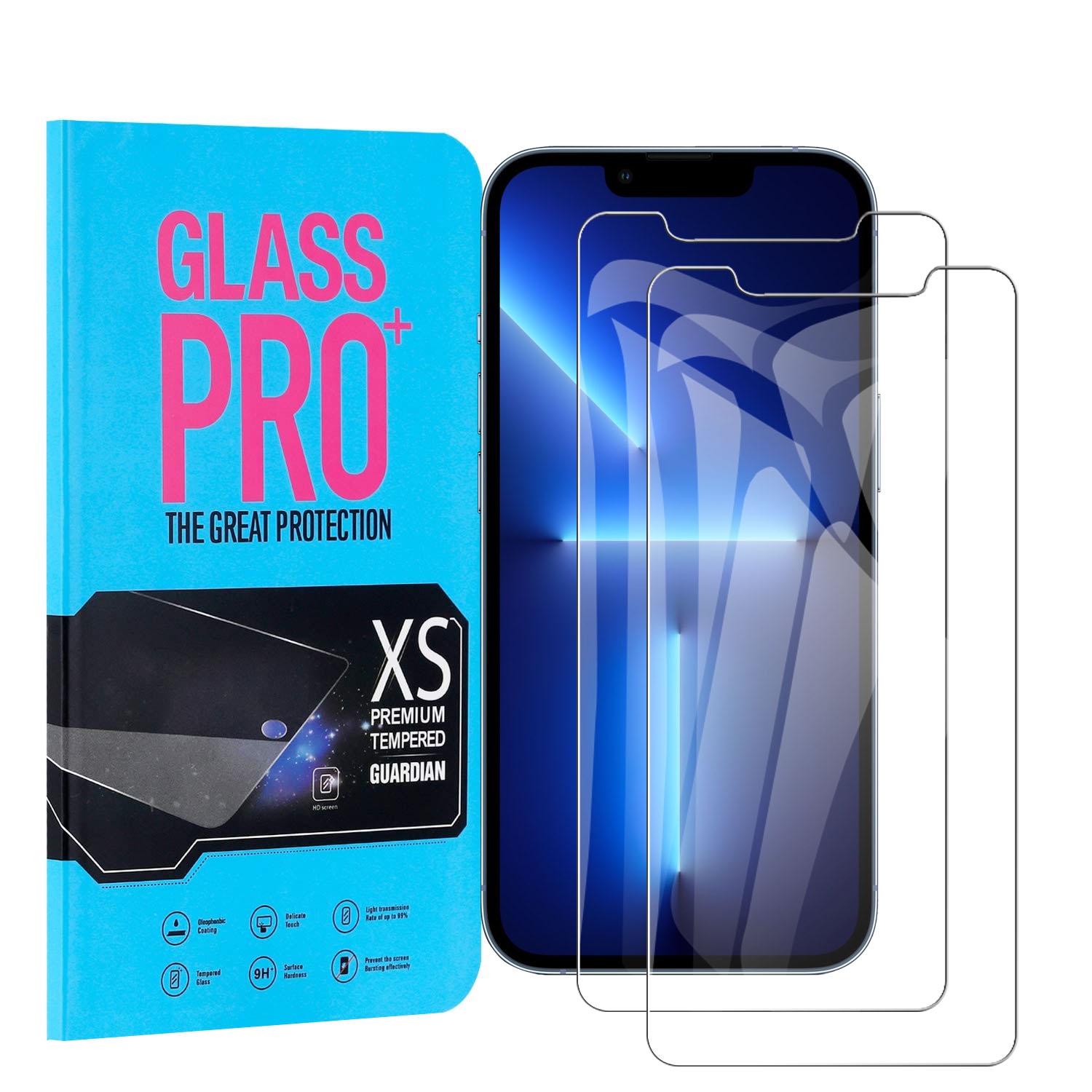 [2 PACK] Apple iPhone 13 Pro Max Screen Protector Tempered Glass Screen Protector Guard - Case Friendly