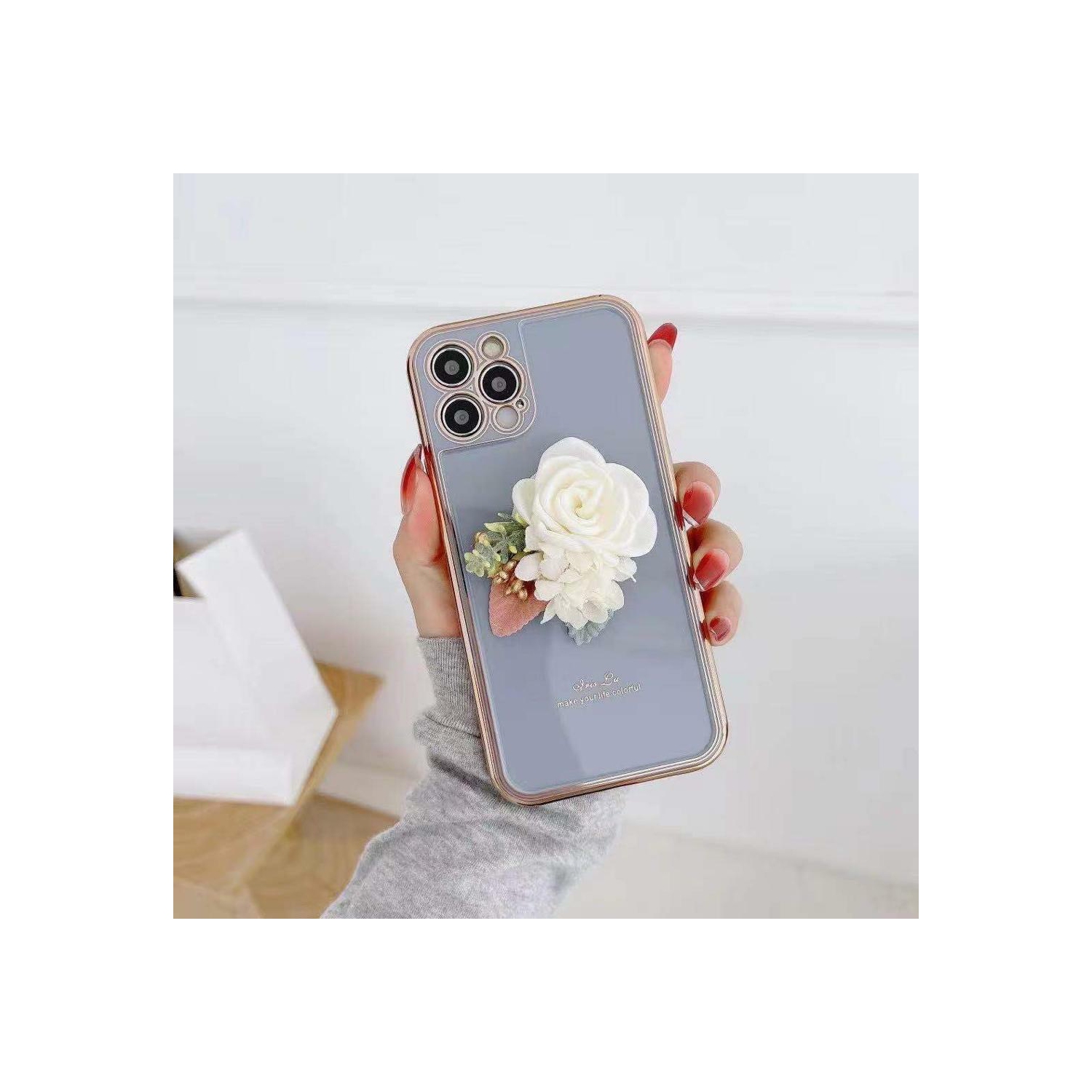 Apple iPhone 11 Pro Max Purple Case Fashion Flower Smart Shockproof Heavy Duty Luxury Back Cover