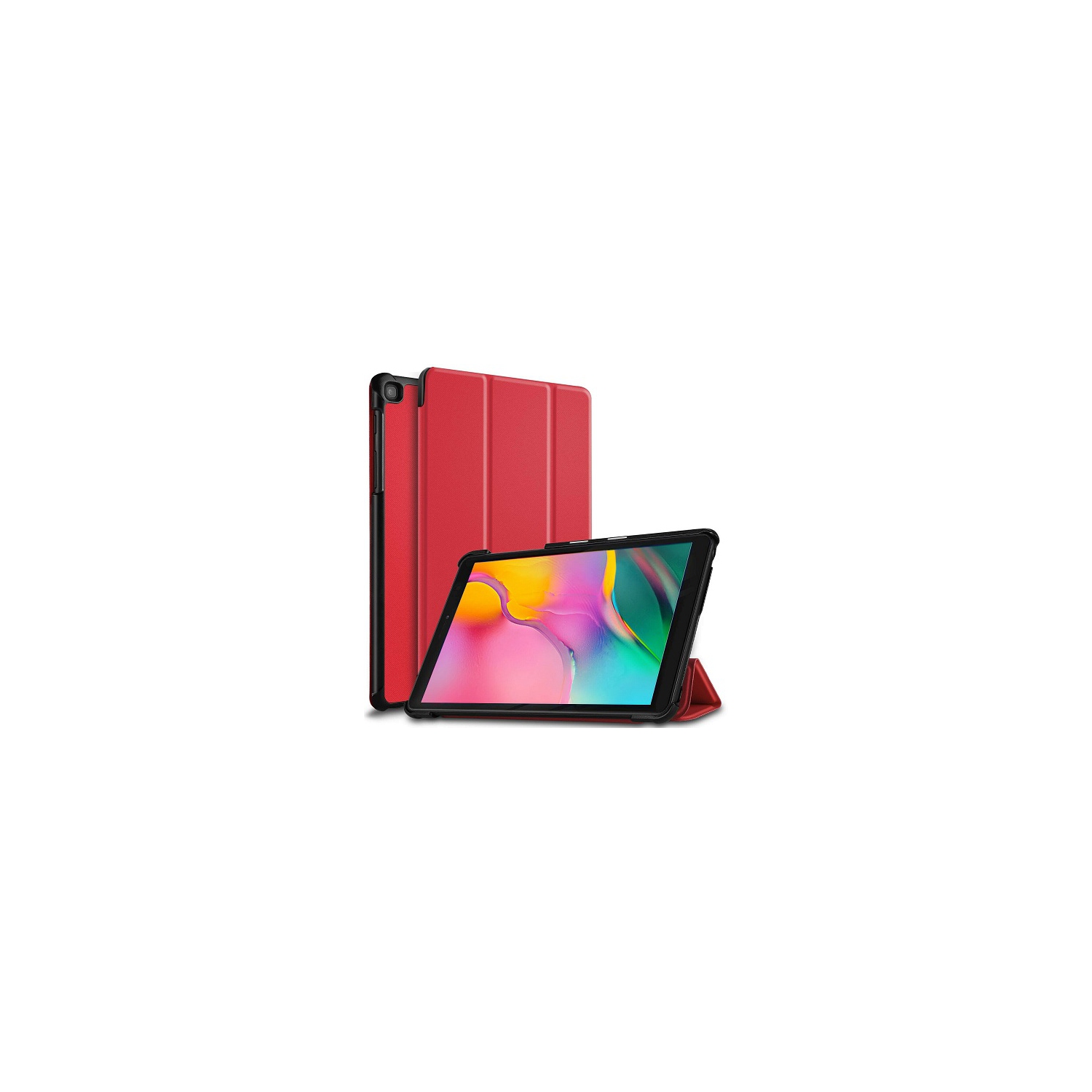 For Samsung Galaxy Tab A 8.0 2019 Case SM-T290/T295 Red Folio Smart Leather Magnetic Stand Shockproof Cover