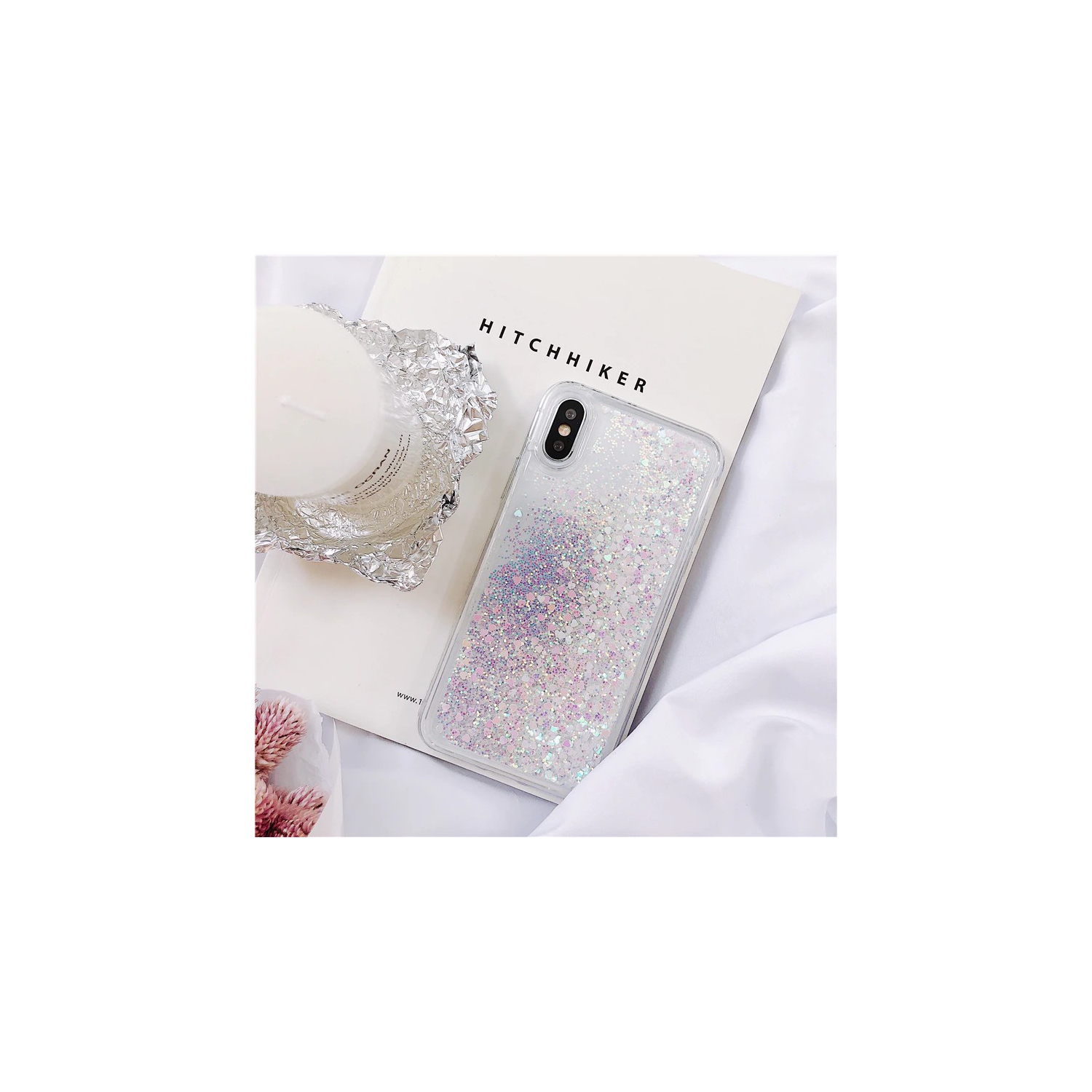 For Apple iPhone 7 Plus / 8 Plus White Clear Clear Gel Case Heavy Duty Shockproof Liquid Glitter TPU Silicone Back Cover