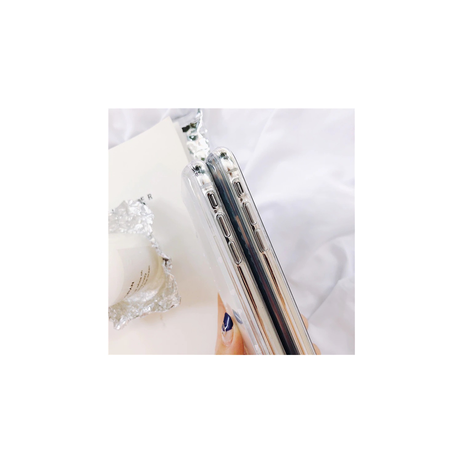 Pour Apple iPhone 11 Pro, étui en gel transparent robuste, antichoc, TPUR, résistant aux paillettes liquides, silicone