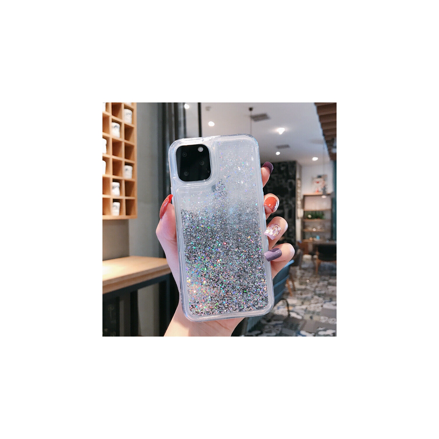 Pour Apple iPhone 11 Pro, étui en gel transparent robuste, antichoc, TPUR, résistant aux paillettes liquides, silicone