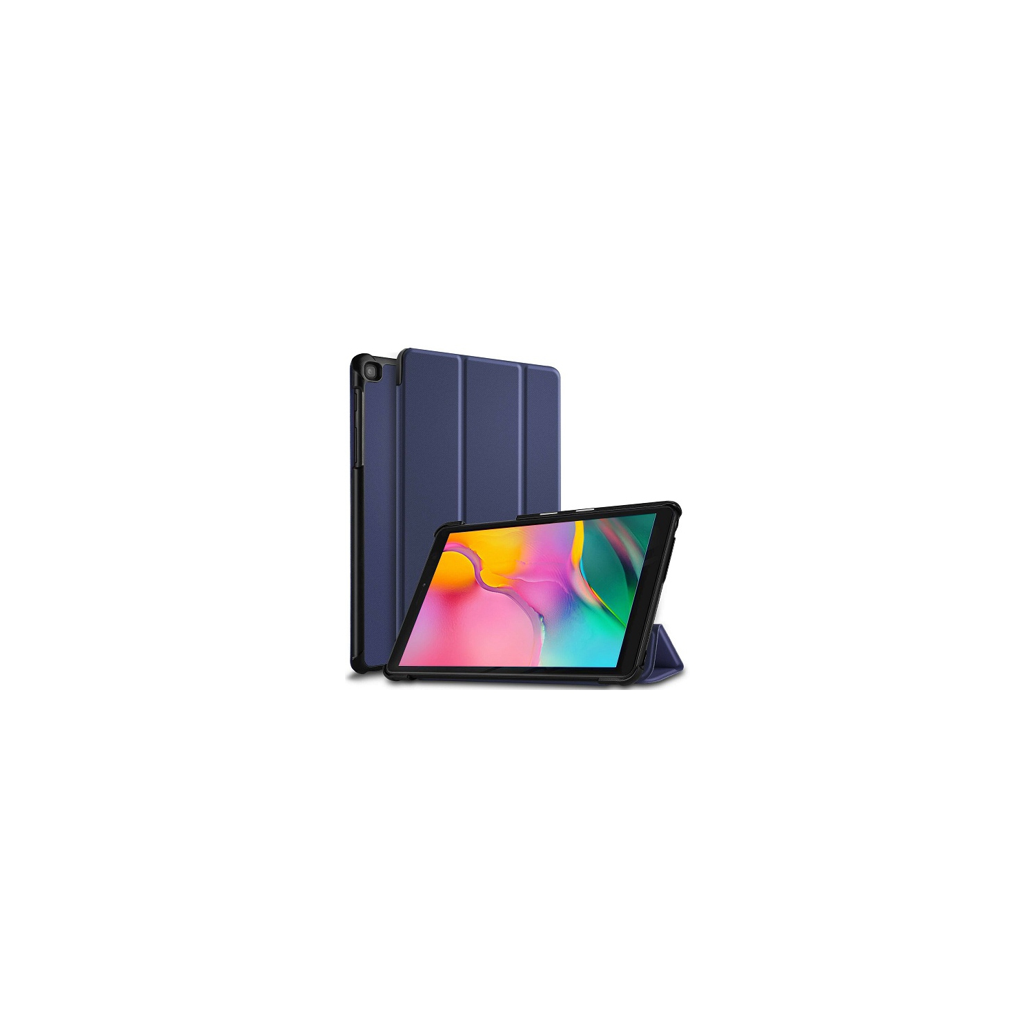 For Samsung Galaxy Tab A 8.0 2019 Case SM-T290/T295 Navy Blue Folio Smart Leather Magnetic Stand Shockproof Cover