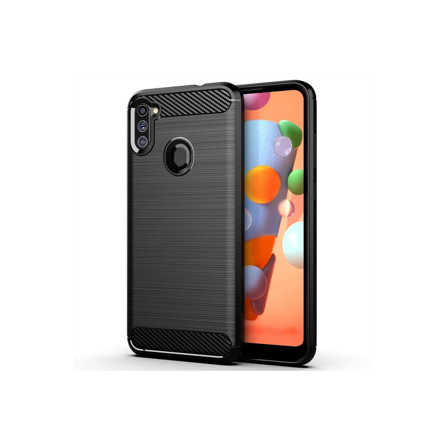 For Samsung Galaxy A11 Black Case Rugged Shockproof Heavy Duty Anti Slip Protective Case Cover