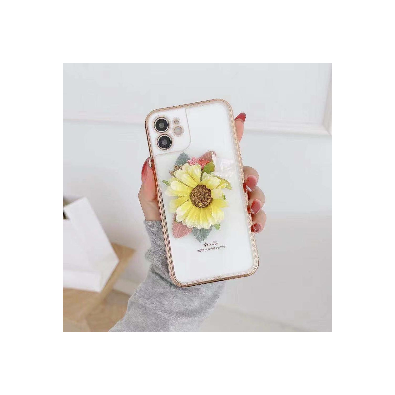 Apple iPhone 11 Pro Max White Case Fashion Flower Smart Shockproof Heavy Duty Luxury Back Cover
