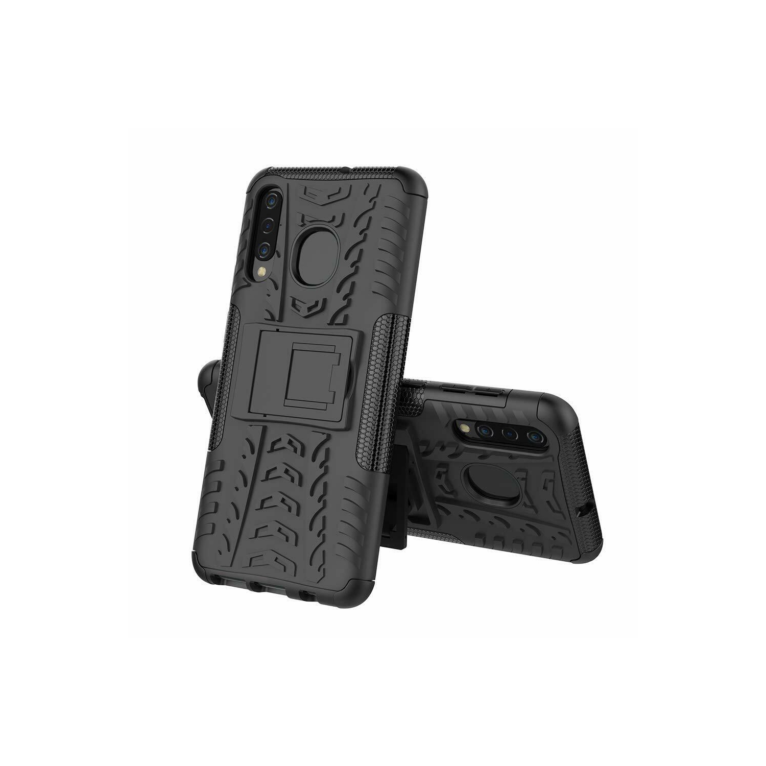 Samsung Galaxy A51 Black Case, Shockproof Heavy Duty Tough Kickstand Protective Rugged Case Cover