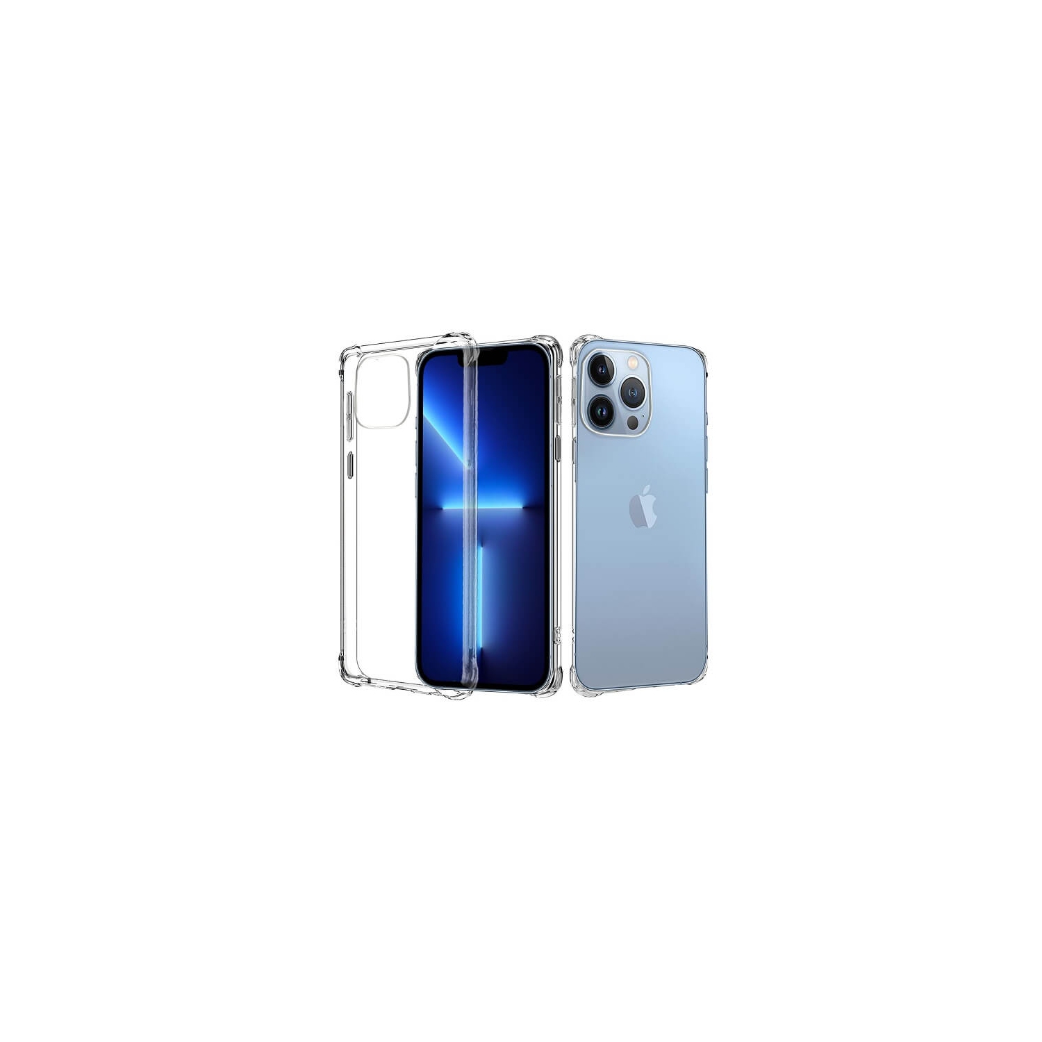 Apple iPhone 13 Pro Max Crystal Clear Case Shockproof Tough Gel Transparent Air Cushion Heavy Duty Phone Back Cover