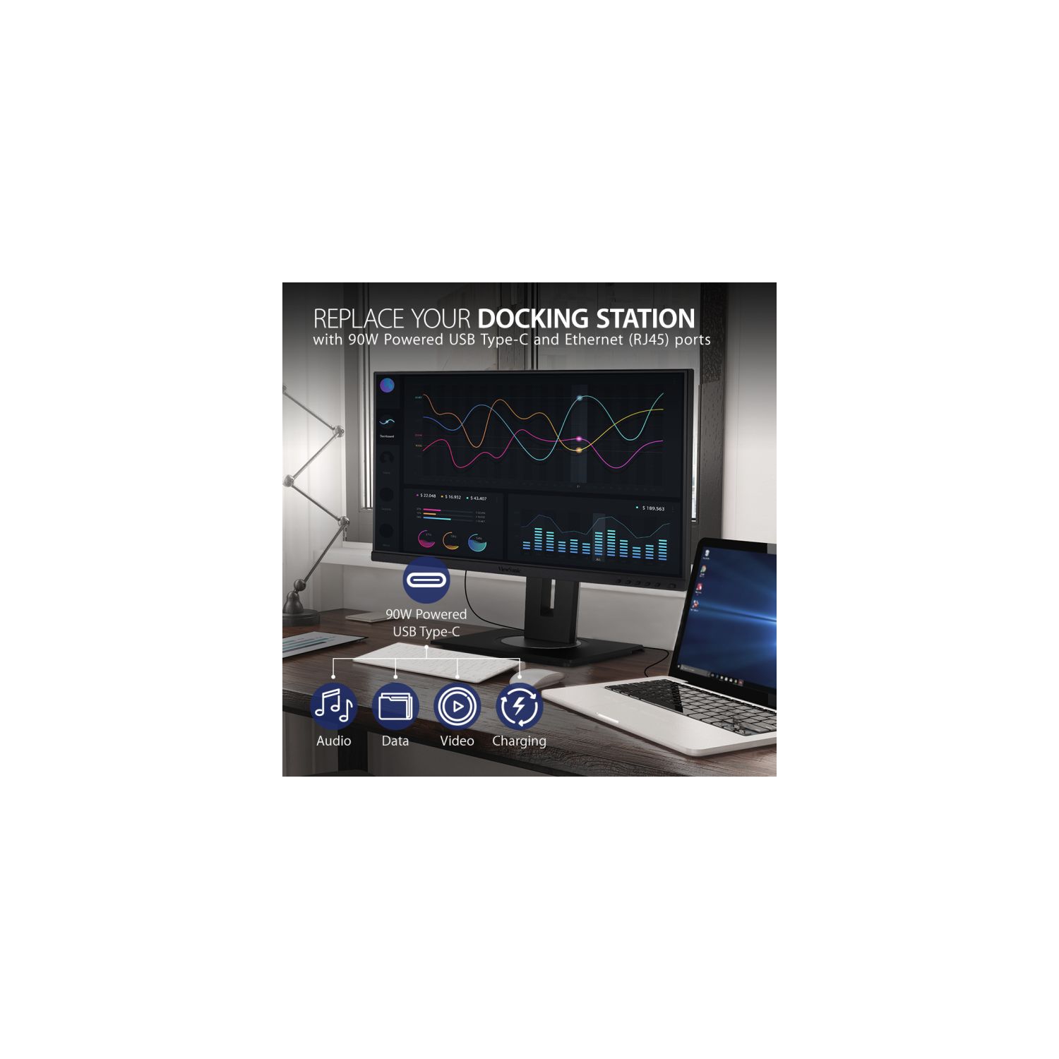 Moniteur ACL IPS HD intégrale GTG 5 ms 75 Hz de 24 po DE VIEWSONIC - Noir