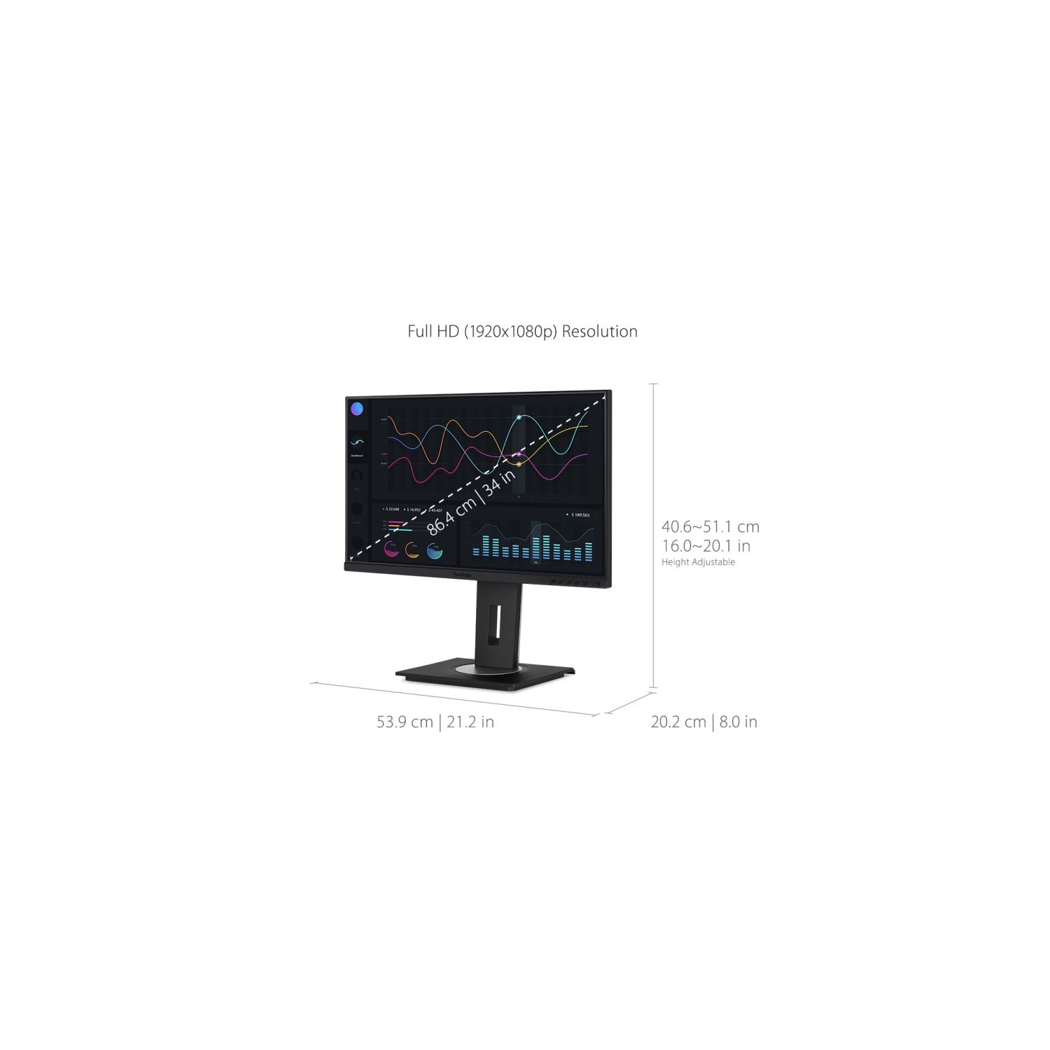 Moniteur ACL IPS HD intégrale GTG 5 ms 75 Hz de 24 po DE VIEWSONIC - Noir