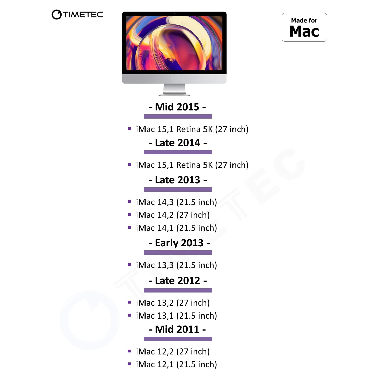 Timetec 16GB KIT(2x8GB) Compatible for Apple DDR3L 1600MHz for Mac Book Pro, iMac, Mac Mini MAC RAM