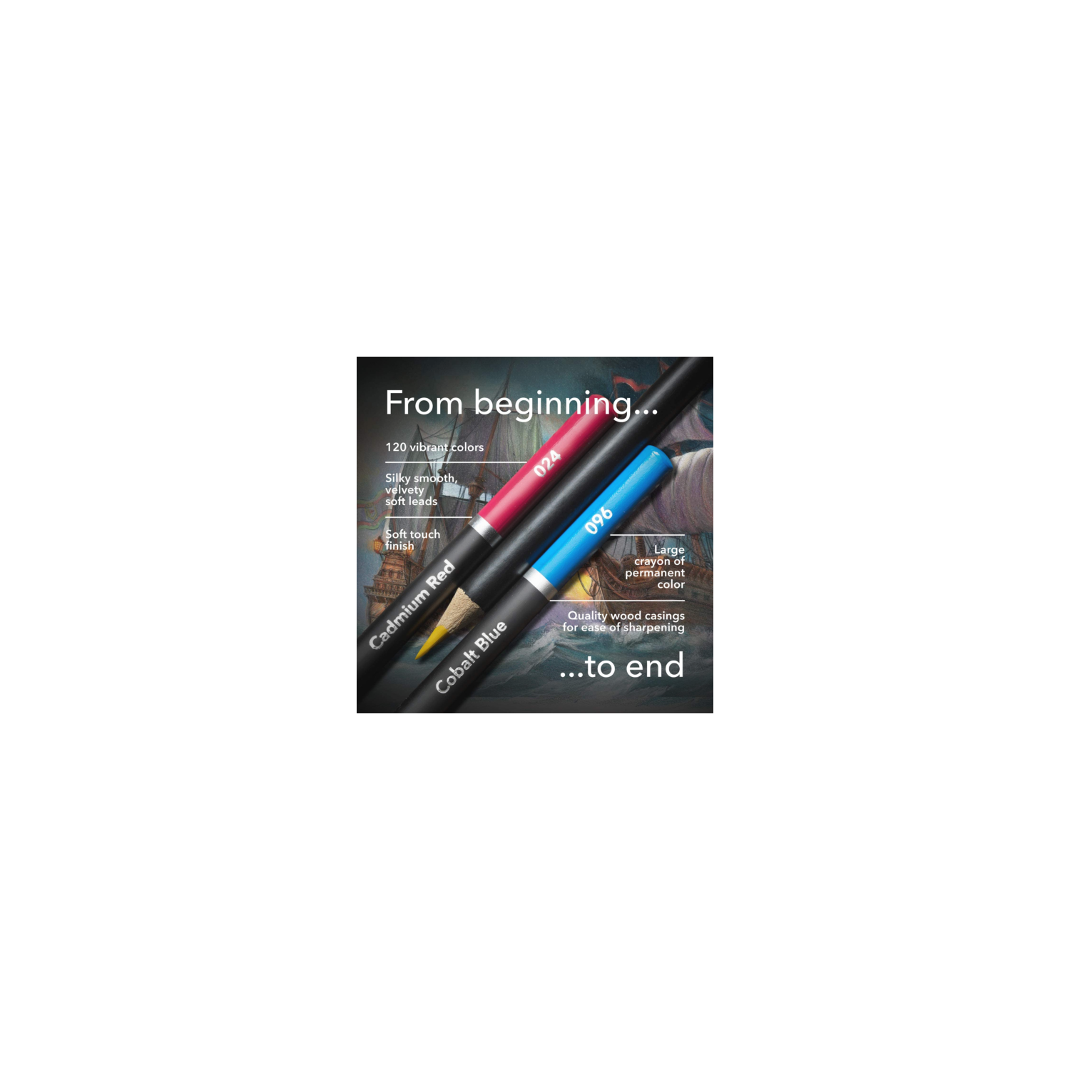 Castle Art Supplies 120 Colored Pencils Zip Up Set for all artists Smooth qua...