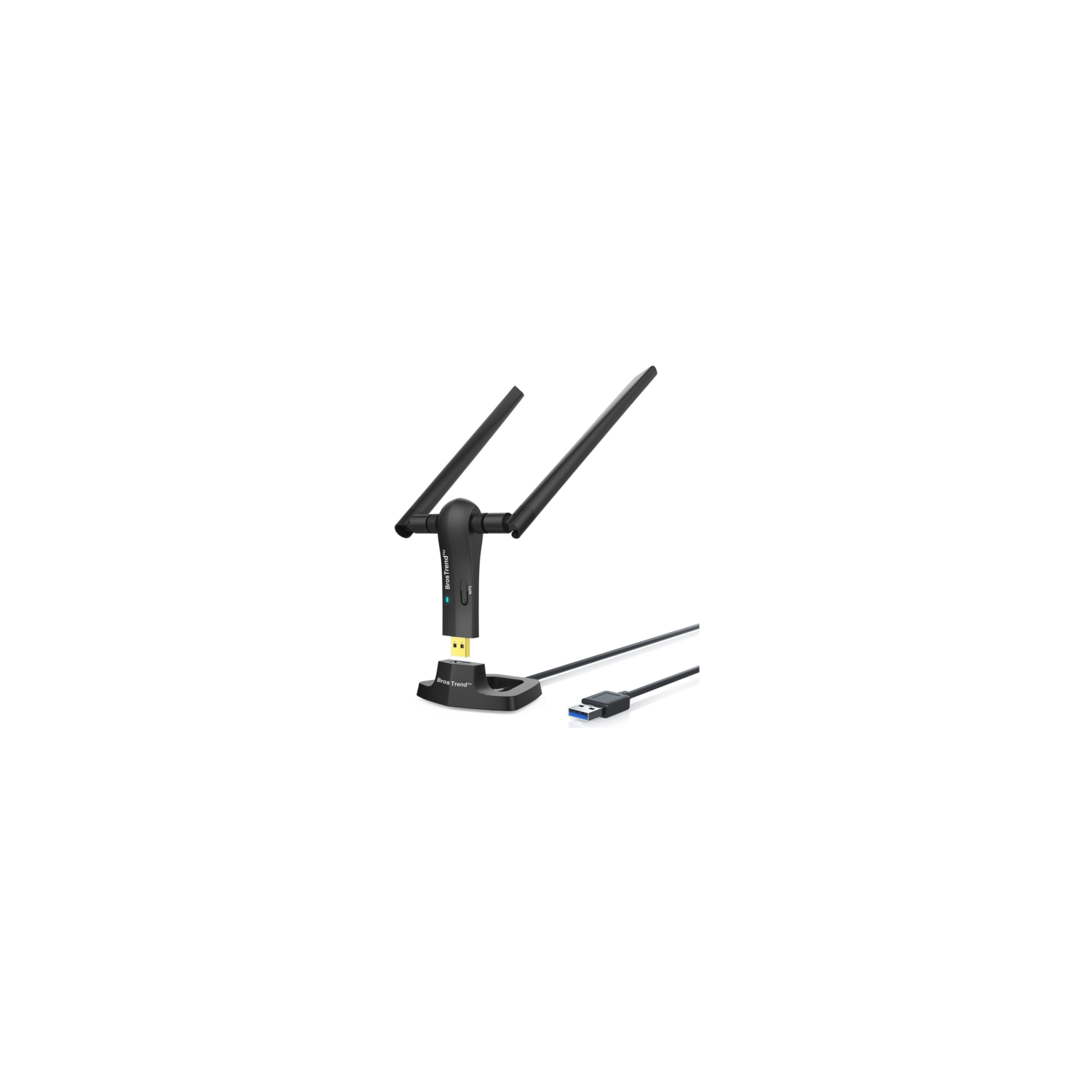 BrosTrend 1200Mbps Long Range USB WiFi Adapter for PC Desktop Laptop of Windo...