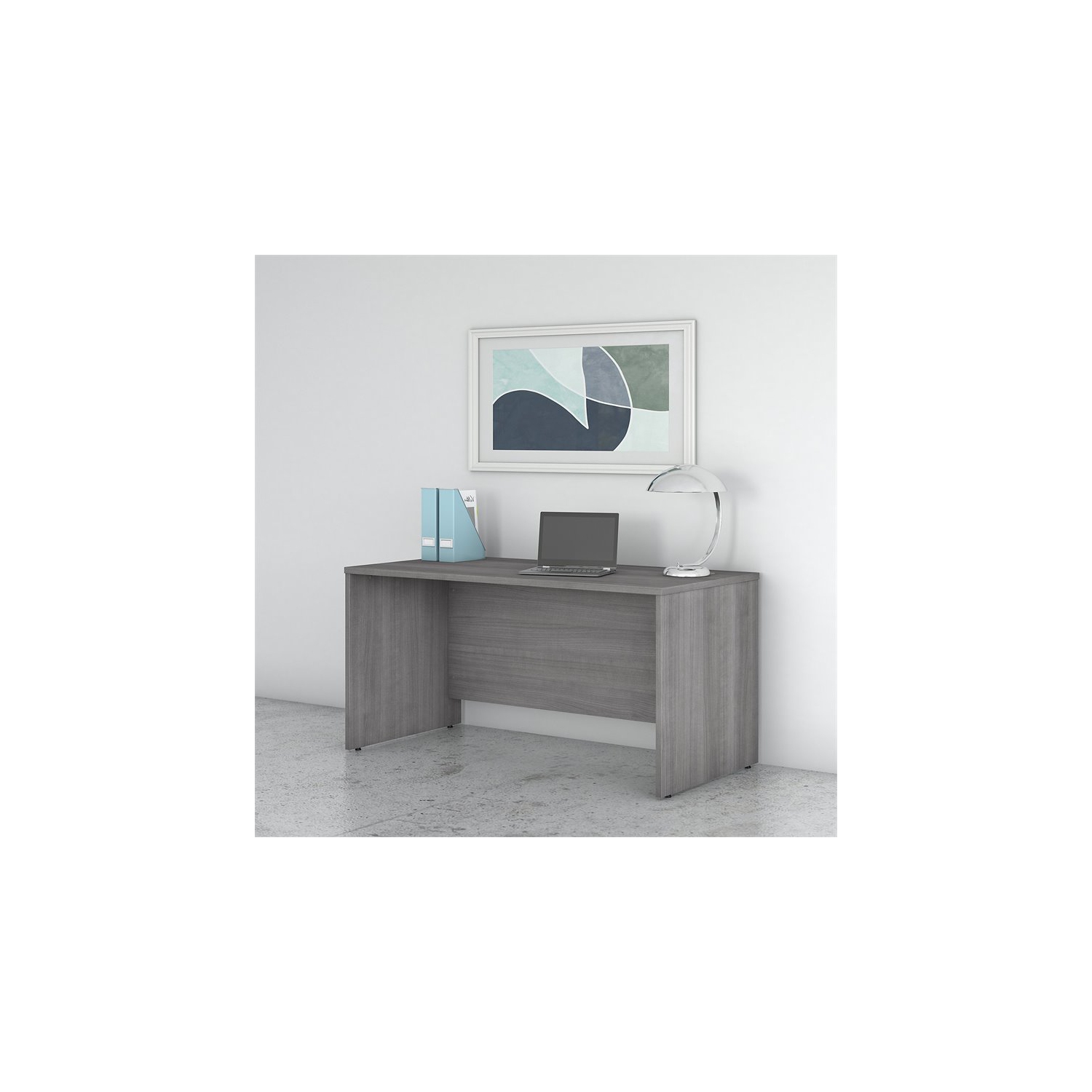 Bureau de 60 larg. X 30 prof. gris platine avec bois d’ingénierie de Studio C