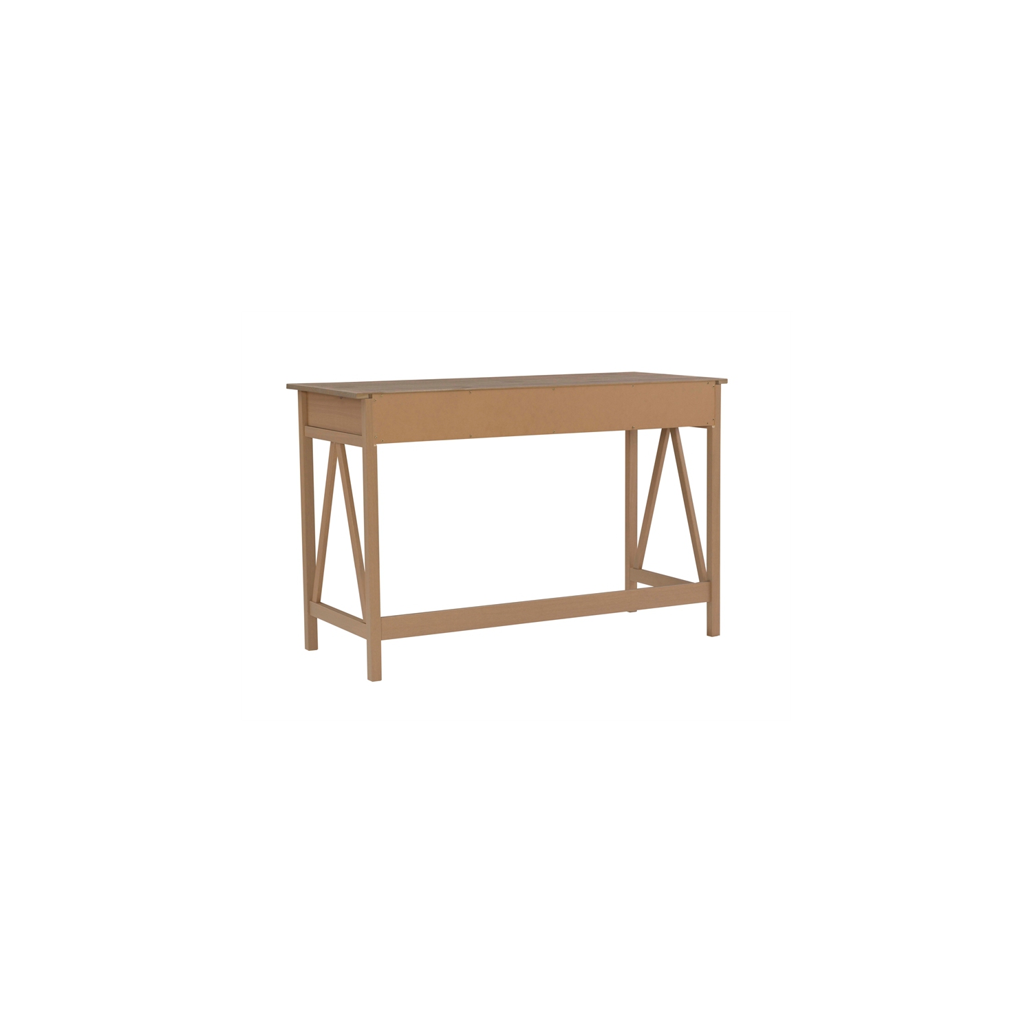 Linon Titian Pine Wood One Drawer Desk in Driftwood Brown