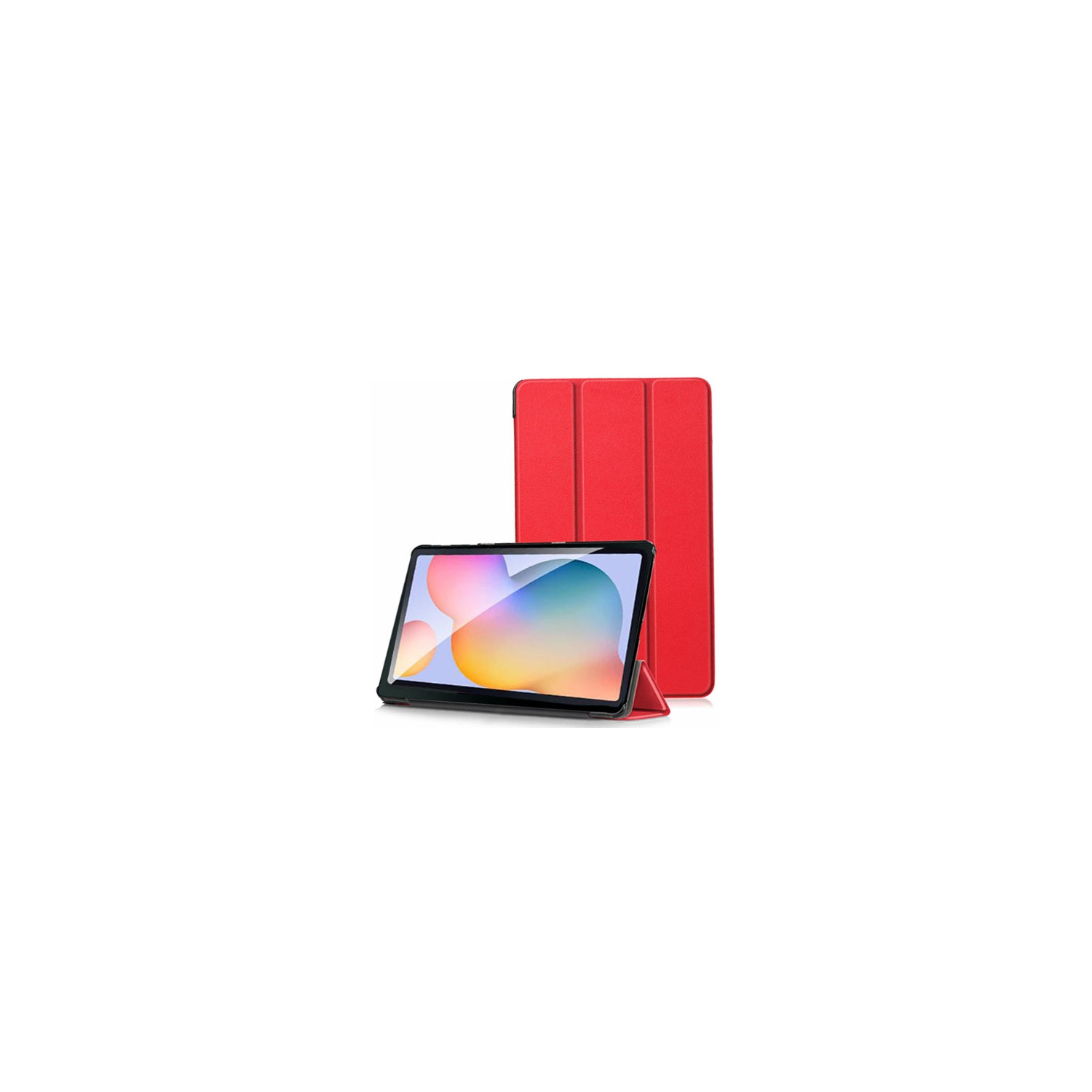 Samsung Galaxy Tab S6 Lite Case 10.4 P610/P615 Red Folio Smart Leather Magnetic Stand Case Back Cover