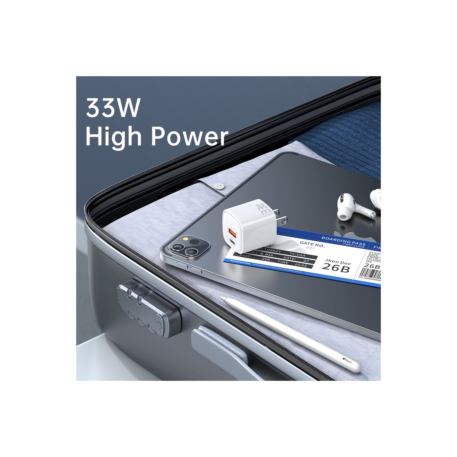 Mcdodo Mini 33W Super Fast PD+QC Dual Port Charger for New iPhone & All phones, 3.0 Fast Charger, USB C Wall Charger PD Charger Compatible Phone 14