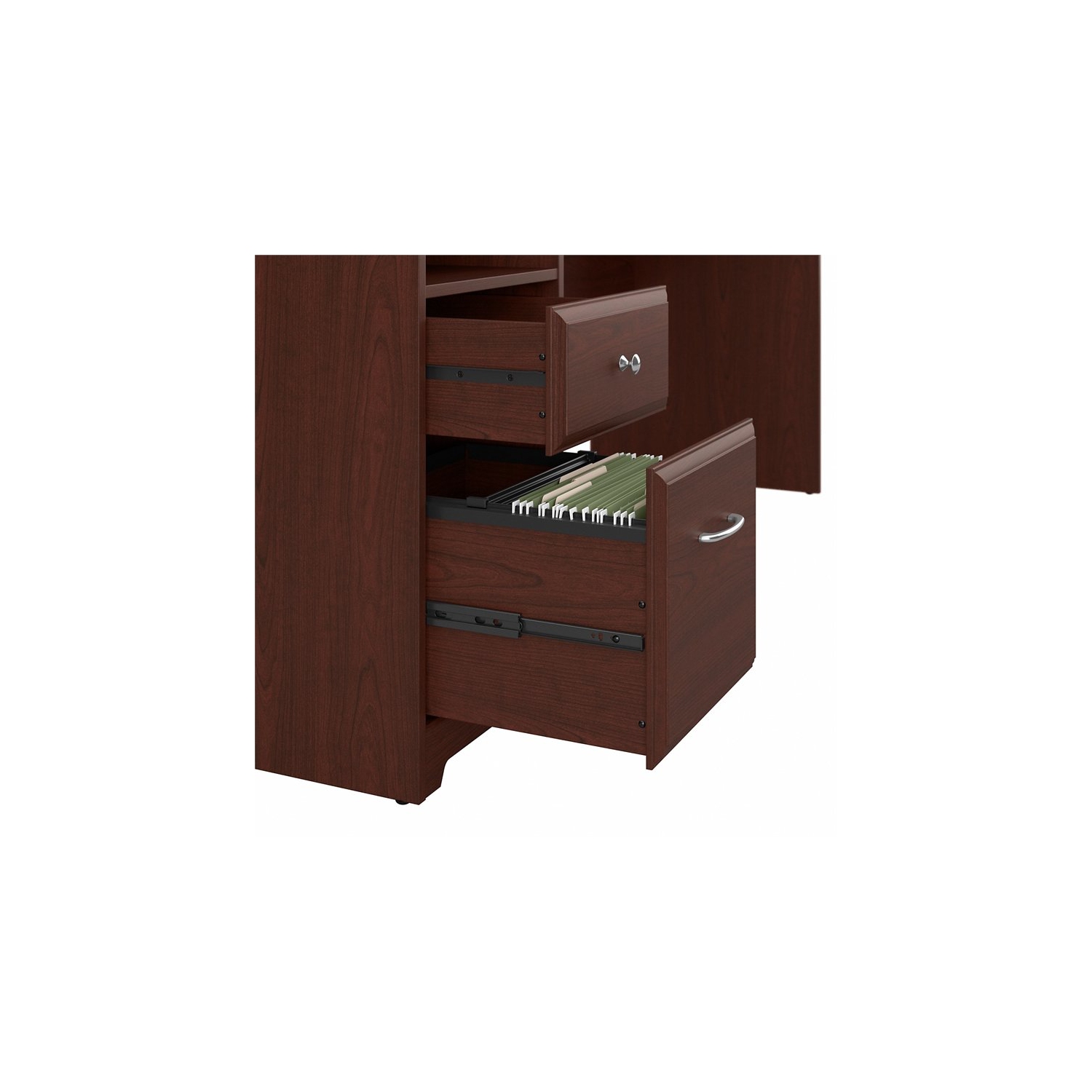 Atlin Designs 72W Computer Desk with Drawers in Harvest Cherry