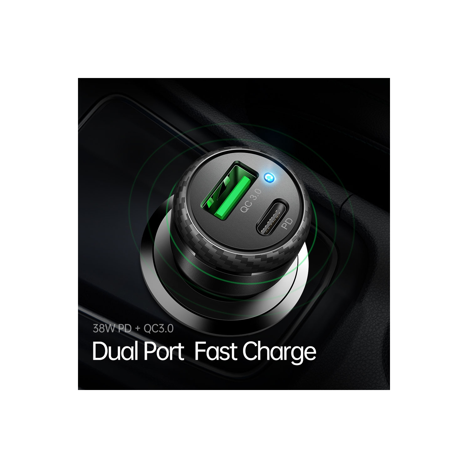 Mcdodo 20W PD Fast Dual-Port Car Charger USB C 3A Fast Charging Car Adapter Dual USB PD Quick Charge for iPhone 13, 12, 11 Pro Max, XR, X, 8, 7 Plus Galaxy Note 20 Ultra S21 S9 S8 Pixel, LG