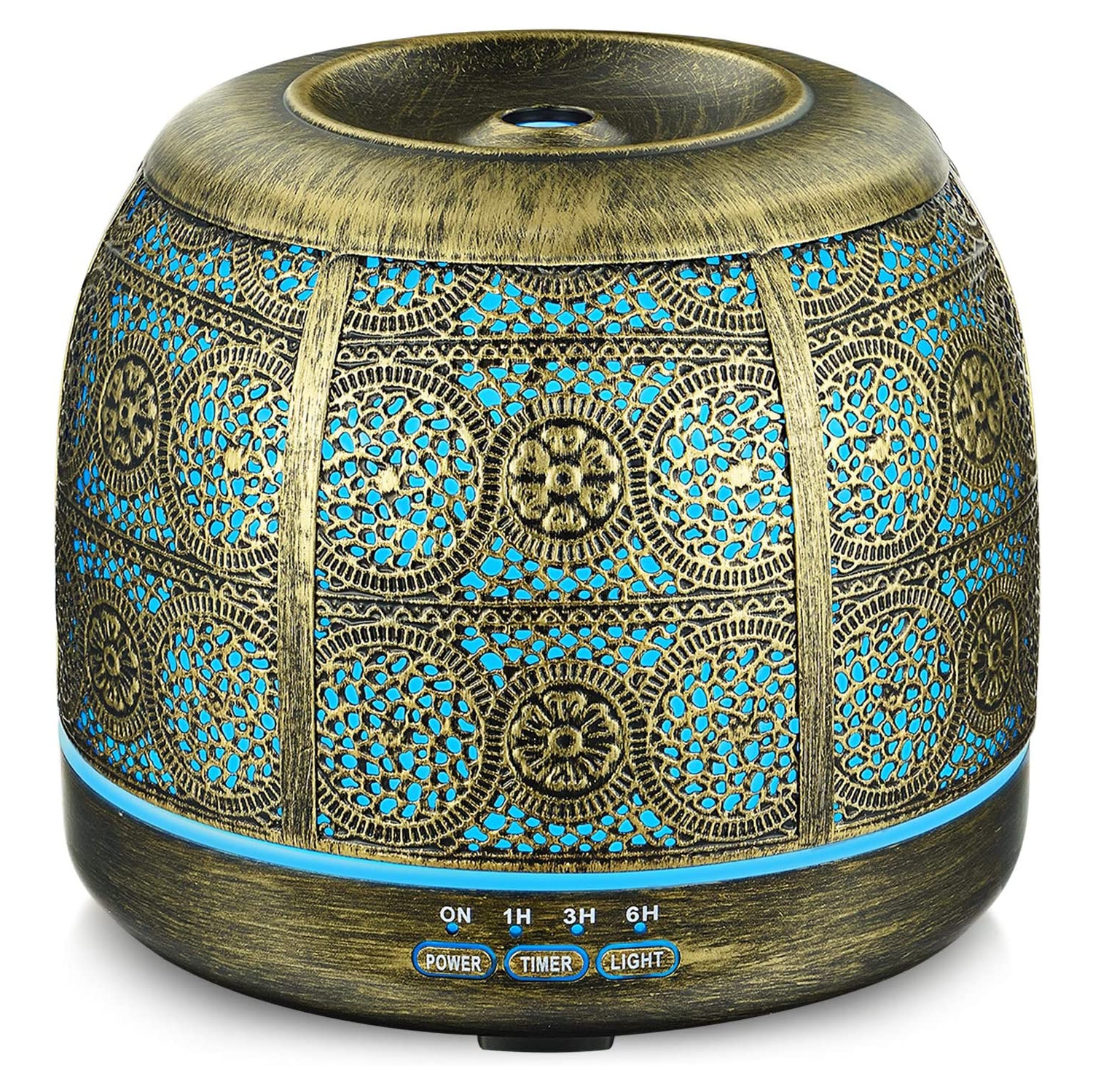 500ml Essential Oil Diffusers, Ultrasonic Cool Mist Diffusers for Essential Oils, Iron Metal Aromatherapy Diffuser with Mist Timer Setting,