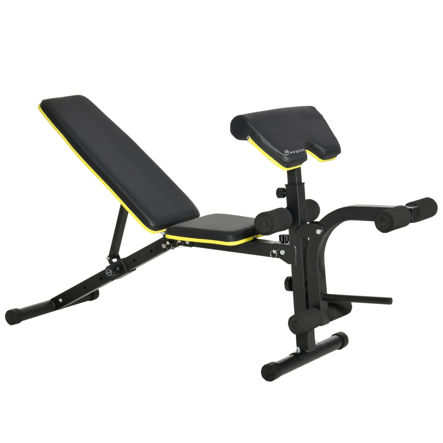 Soozier Adjustable Weight Bench, Sit Up Dumbbell Bench, Multi-Functional Purpose Hyper Extension Workout Bench with Adjustable Seat and Back Angle