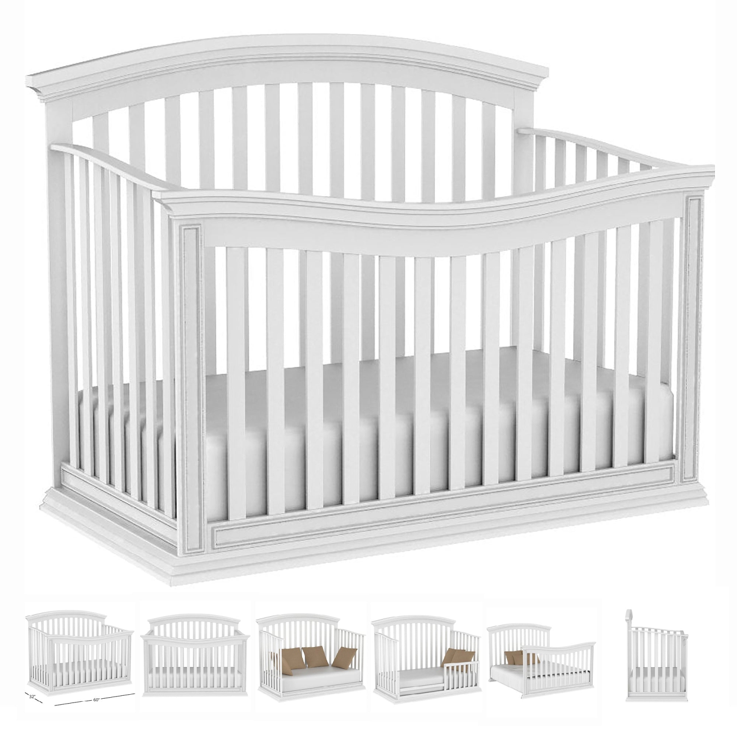 Bebelelo Starter Nursery kits 96 with helena convertible crib, baby double dresser, baby 5 drawers for infant toddler