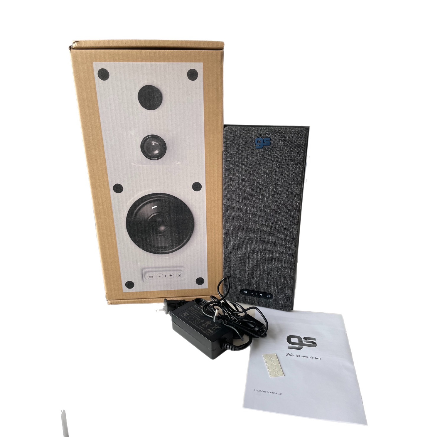 GS CLEO Bookshelf Speaker Black colour, Bluetooth 5.0, 24V/DC 2A input configuration, unit size: 320*130*162.5mm