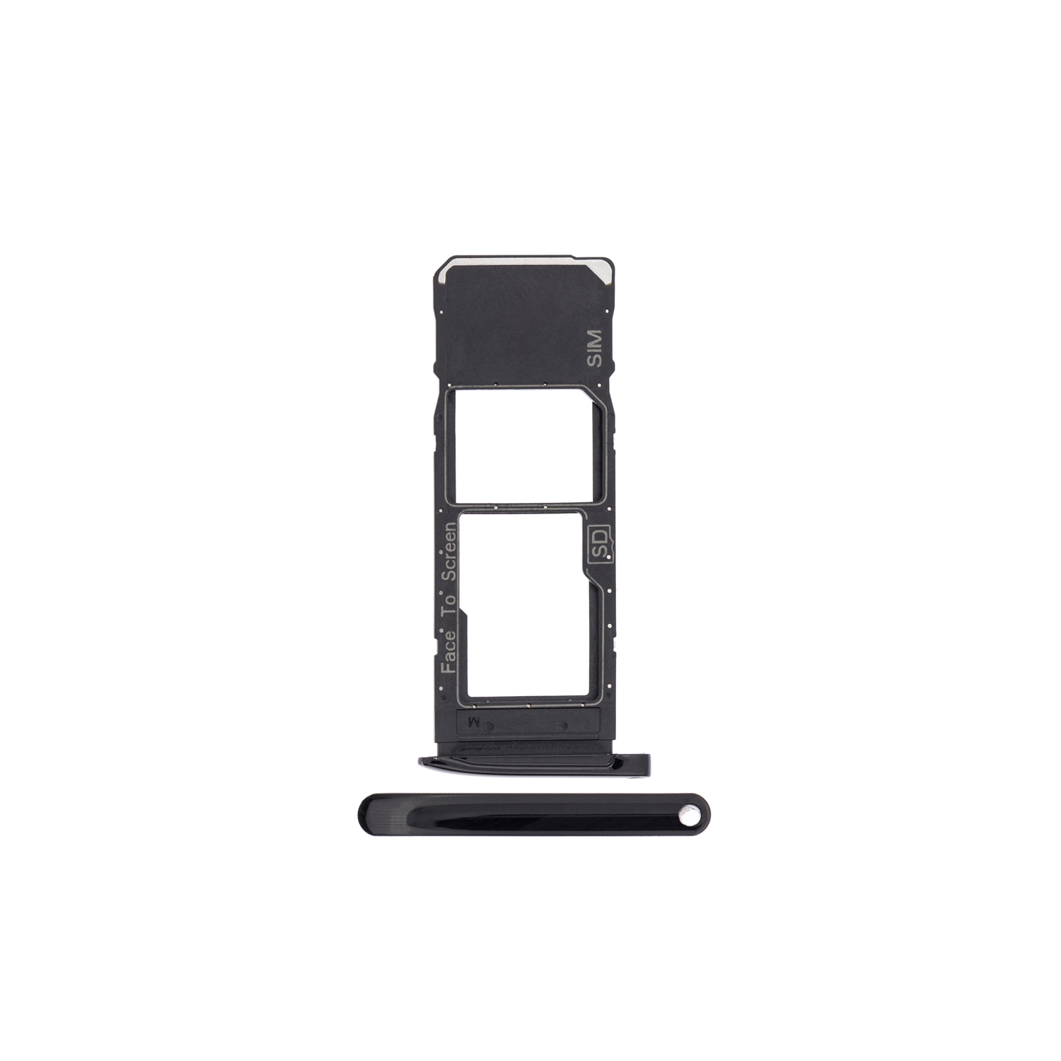 Replacement Single Sim Card + SD Card Tray For Motorola Moto G7 (XT1962) / Moto G7+ Plus (XT1965-2 / 2019) - Black