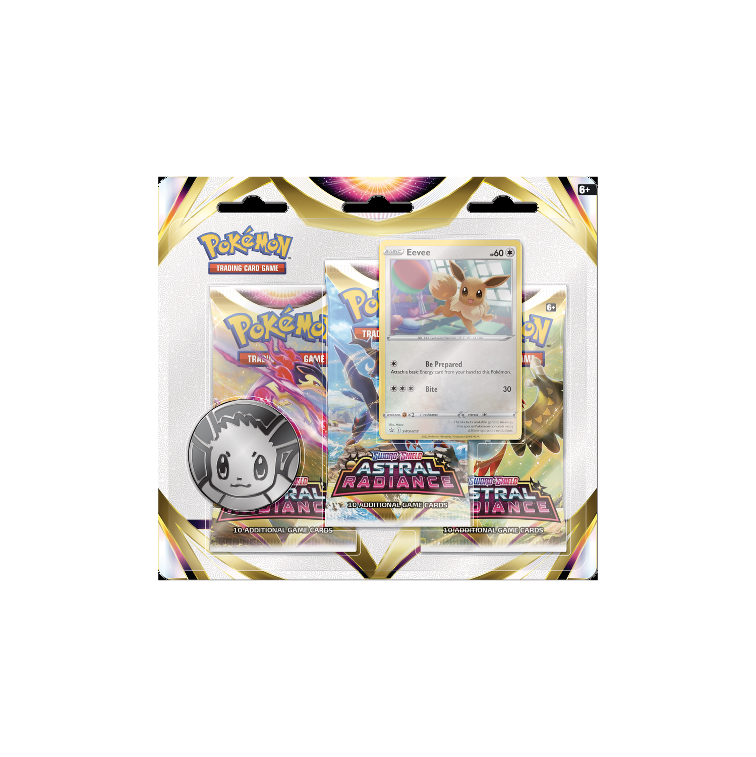 Pokemon Trading Card Game: Sword & Shield (SWSH10) Astral Radiance 3-Pack Blister - Evee