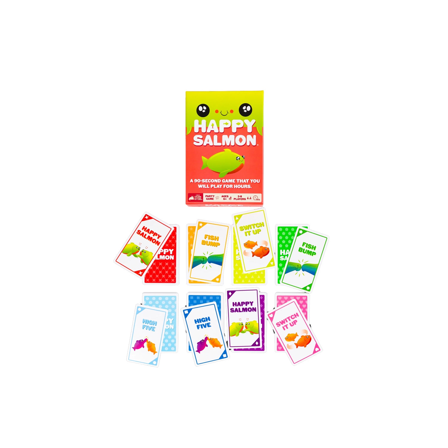 Exploding Kittens LLC Happy Salmon 3-8 players, ages 6+, 90 seconds