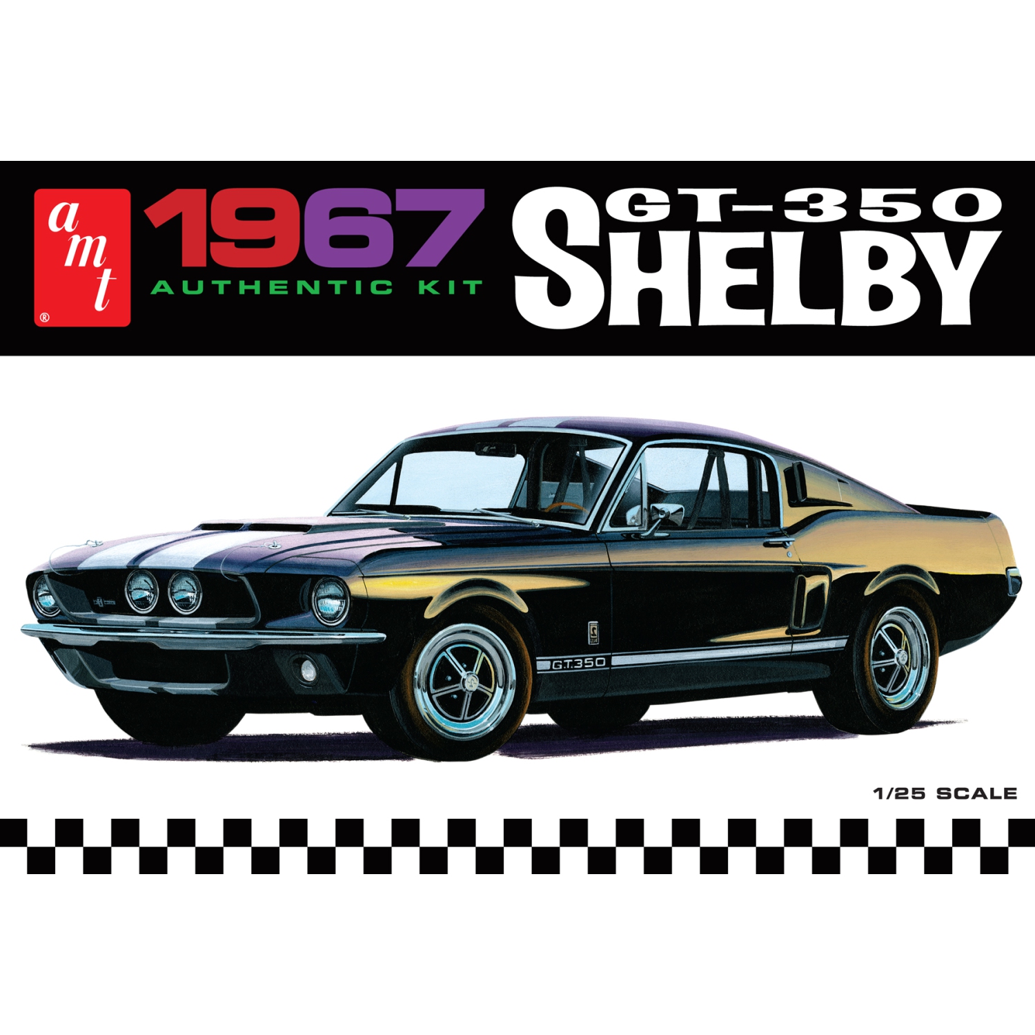 Aluminum Model Toys 1967 Shelby GT-350 (White) (AMT800) 1:25 Scale Car Plastic Model Kit
