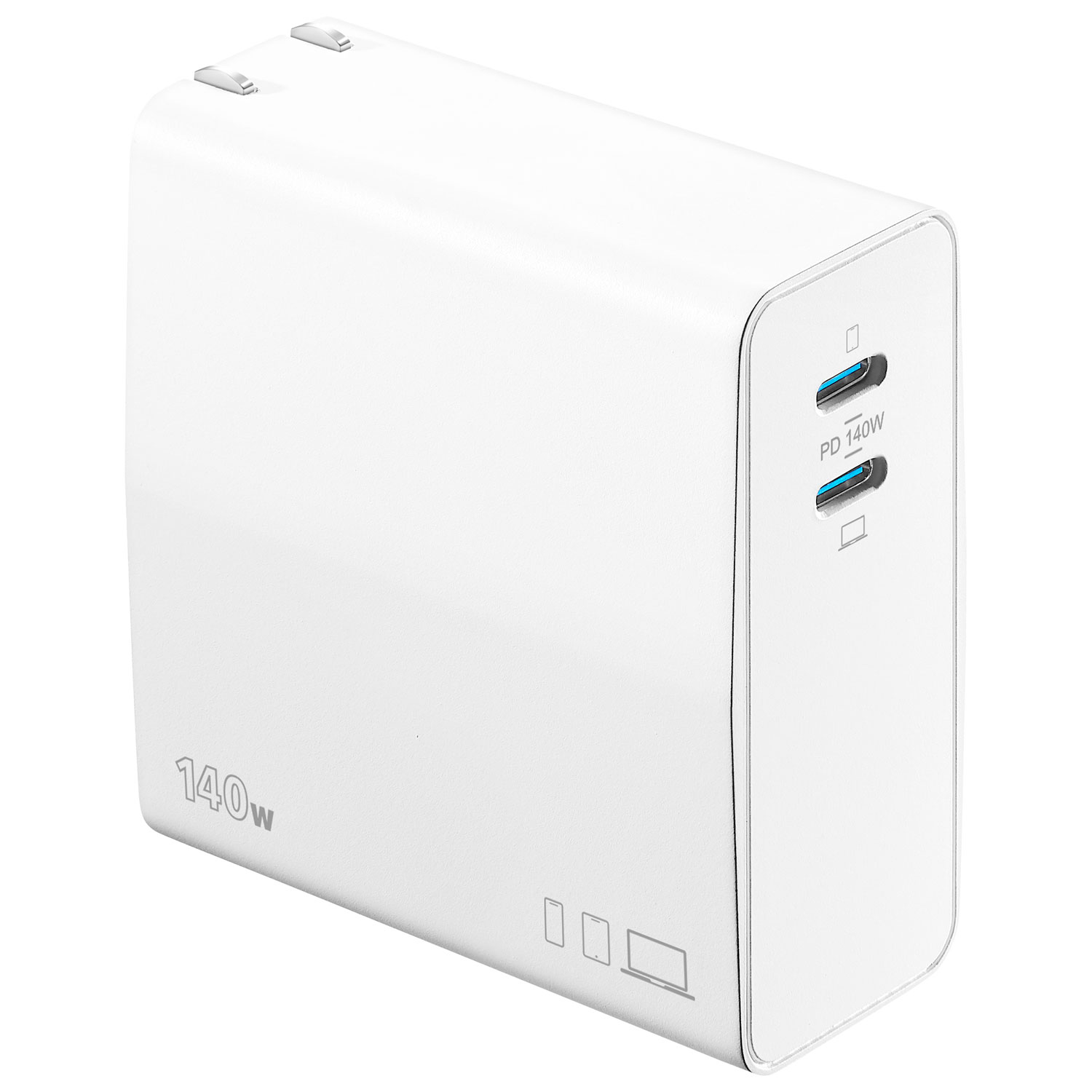 Insignia 140W 2-Port USB-C Wall Charger with 2.4m USB-C Cable (NS-PW3X4C2W22B-C) - Only at Best Buy