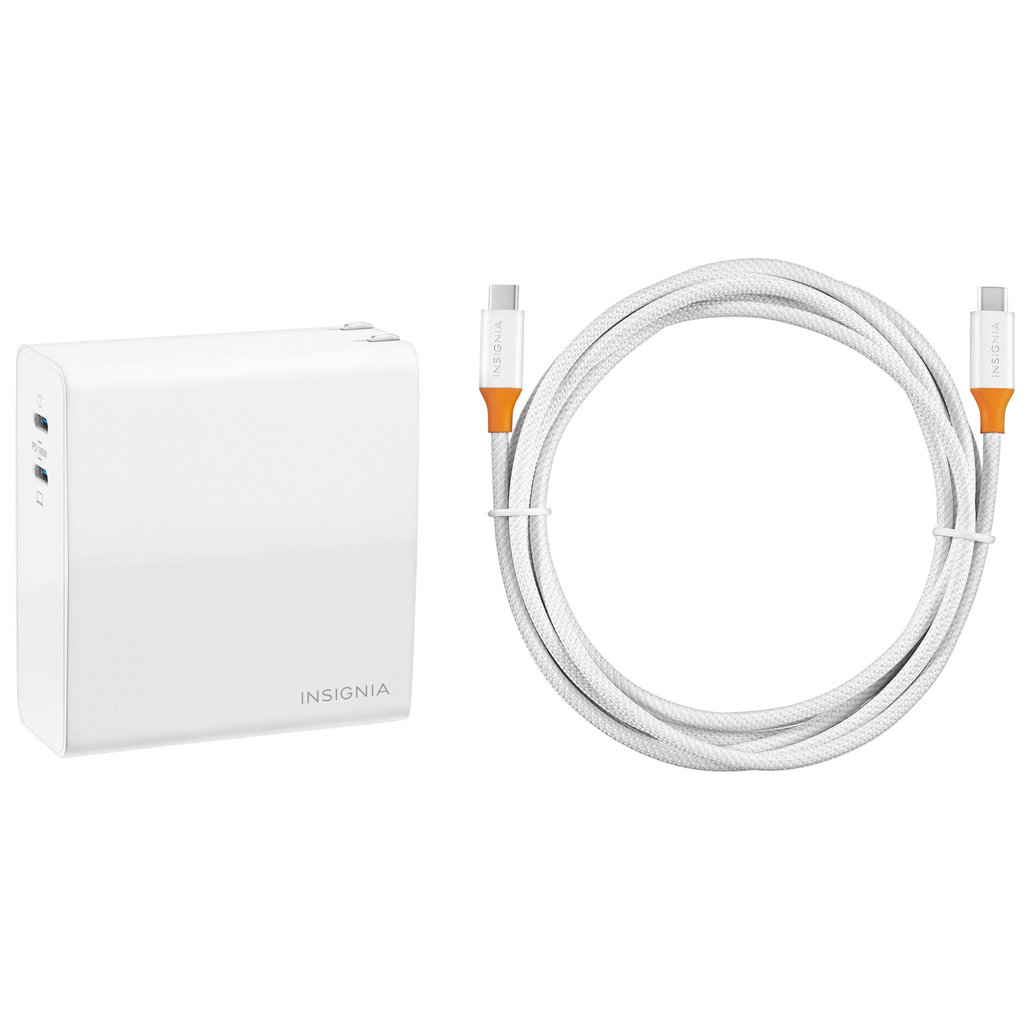 Insignia 140W 2-Port USB-C Wall Charger with 2.4m USB-C Cable (NS-PW3X4C2W22B-C) - Only at Best Buy