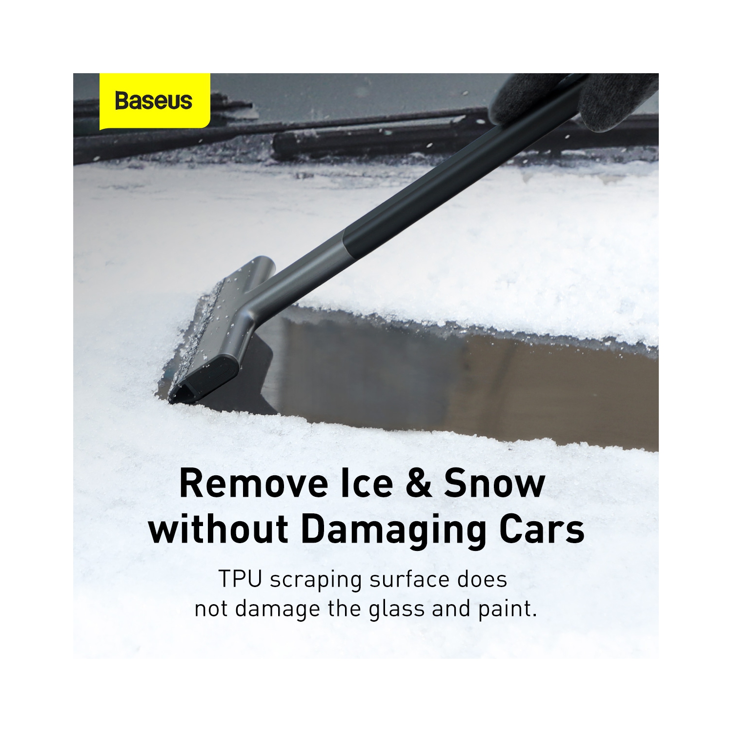 Grattoir à glace pour pare-brise Quick Clean de BaseUS - Noir
