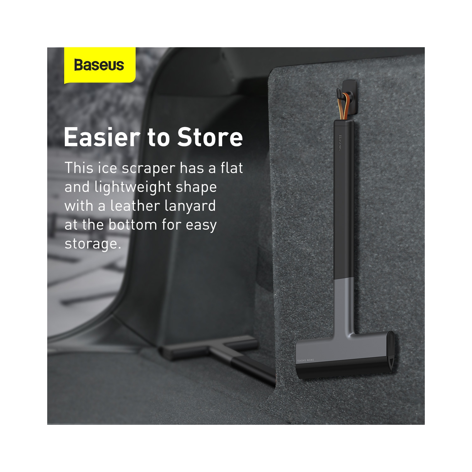 Grattoir à glace pour pare-brise Quick Clean de BaseUS - Noir