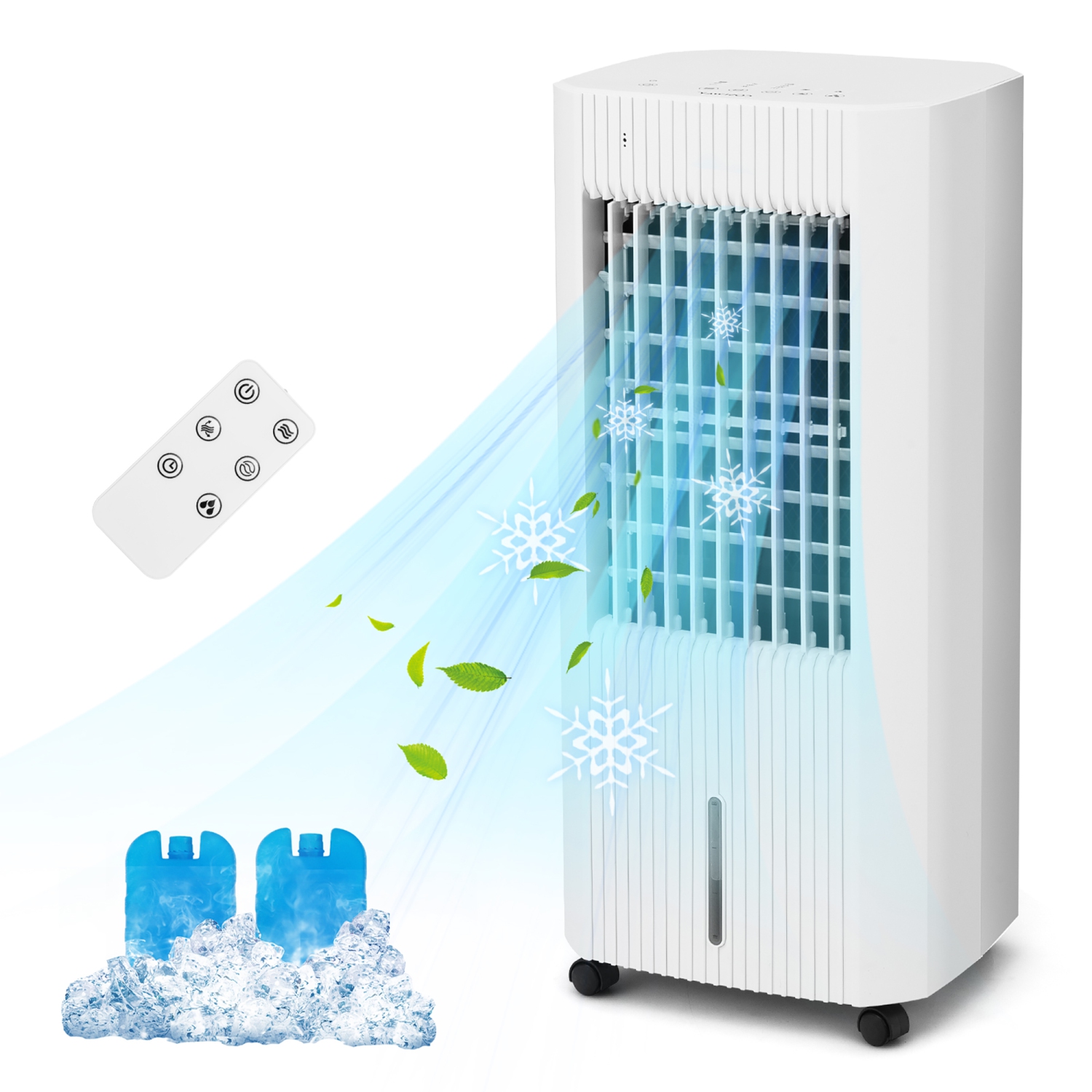 Rafraîchisseur d'air par évaporation 3 en 1 de marque Costway avec humidificateur et ventilateur portable à roulettes