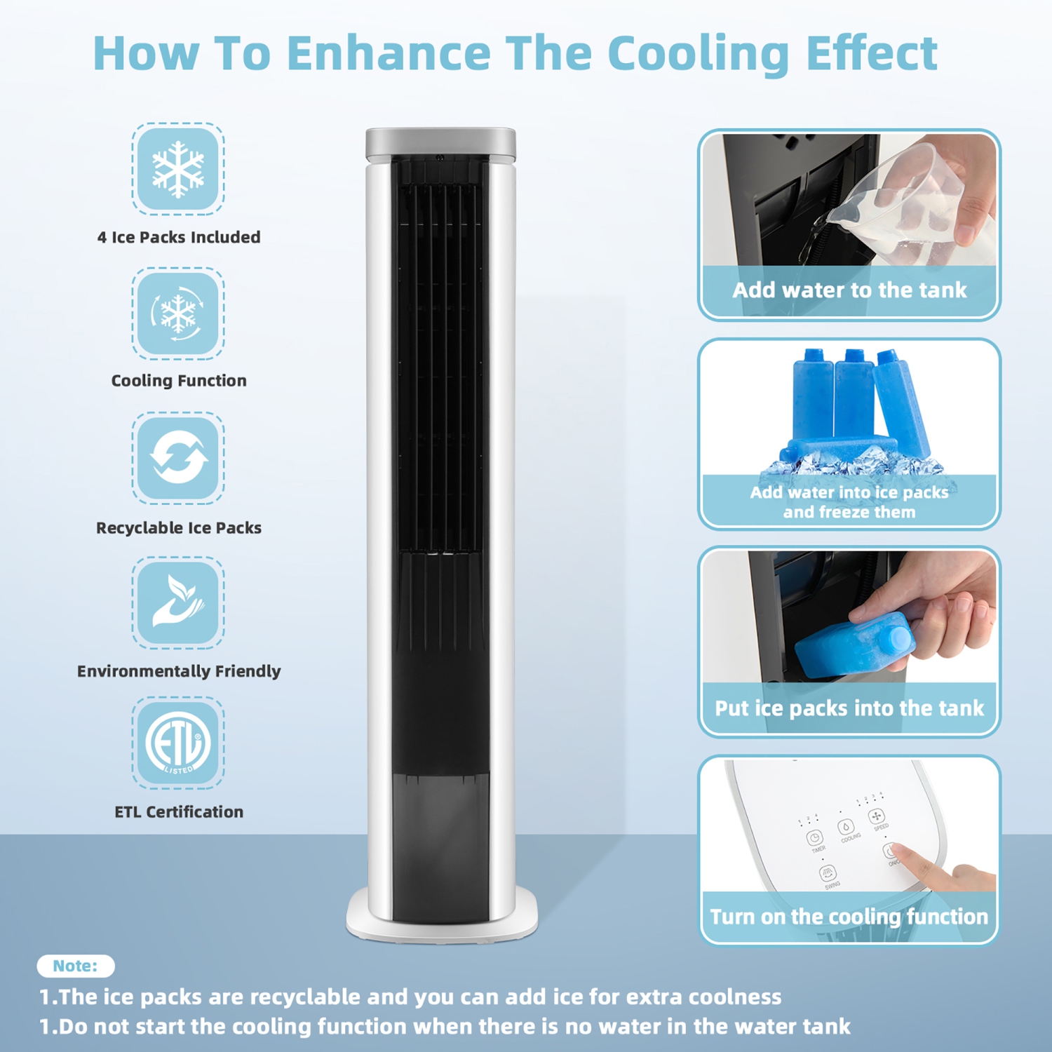Portable Air Conditioner, LEAEYFE 3 Higher Speeds With