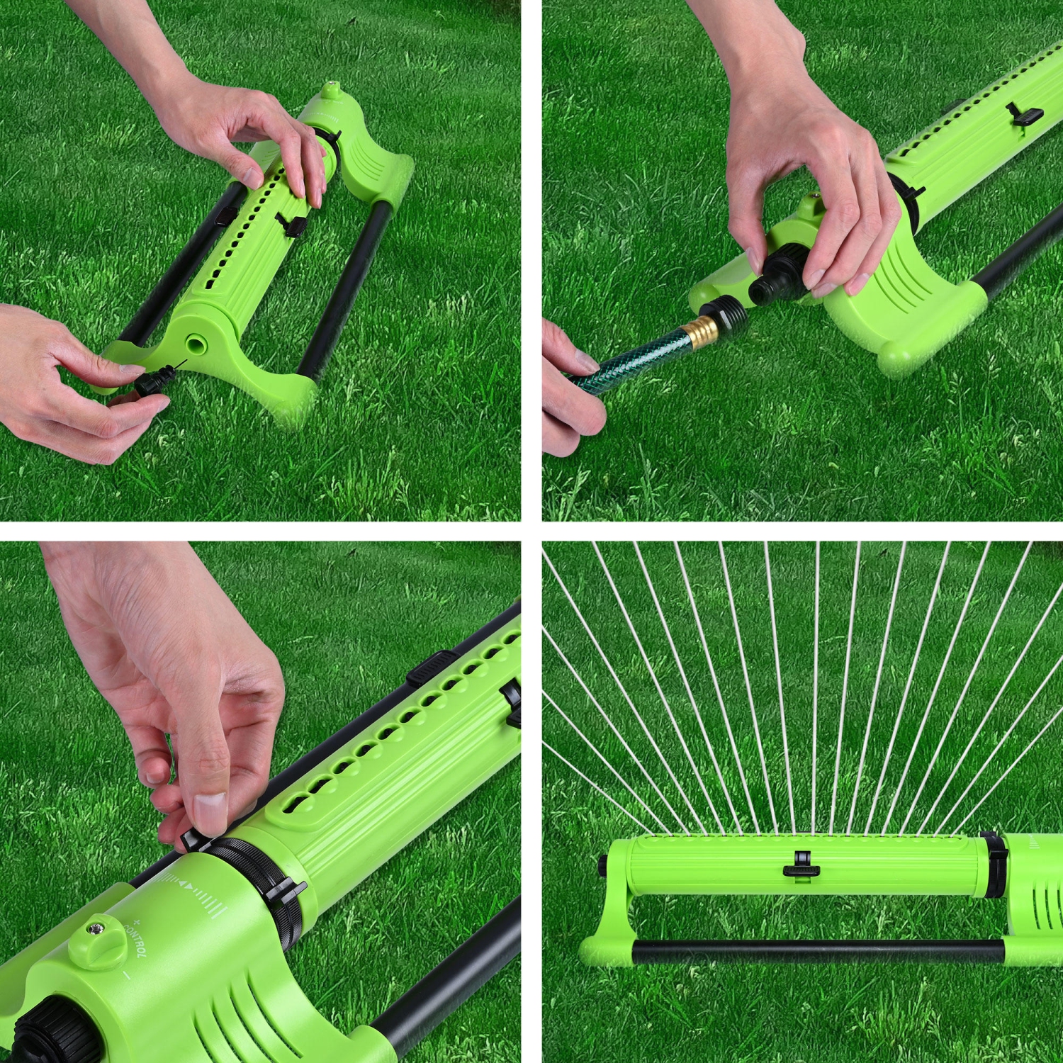 Yardlab Oscillating Sprinkler, Garden Metal Sprinkler Covers Up to 2152 Sq.Ft for Lawn Garden or Back Yard