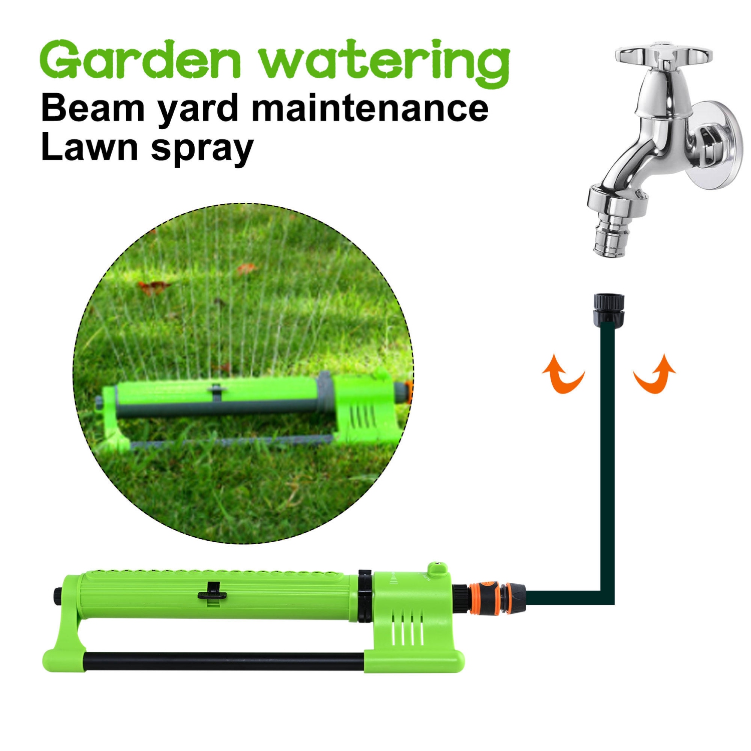 Yardlab Oscillating Sprinkler, Garden Metal Sprinkler Covers Up to 2152 Sq.Ft for Lawn Garden or Back Yard