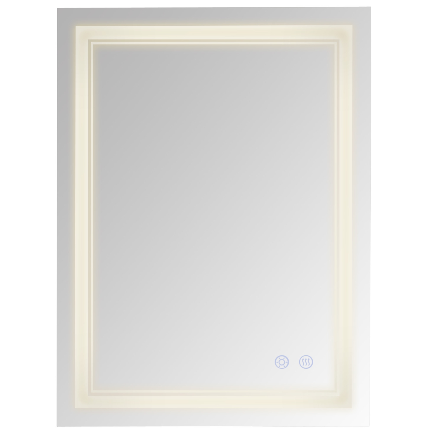kleankin 24'' x 32'' LED Bathroom Mirror, Dimmable Lighted Anti Fog Wall-Mounted Mirror, with 3 Color, Smart Touch, Plug-in, Vertical or Horizontal Hanging