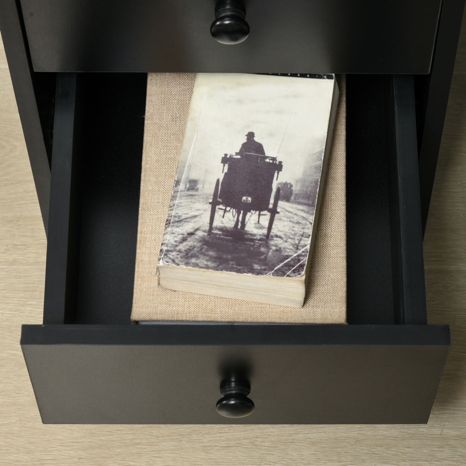 HOMCOM Computer Desk with Drawers, Home Office Desk with Keyboard Tray and Open Shelves, Modern Writing Workstation for Study, Bedroom, Black