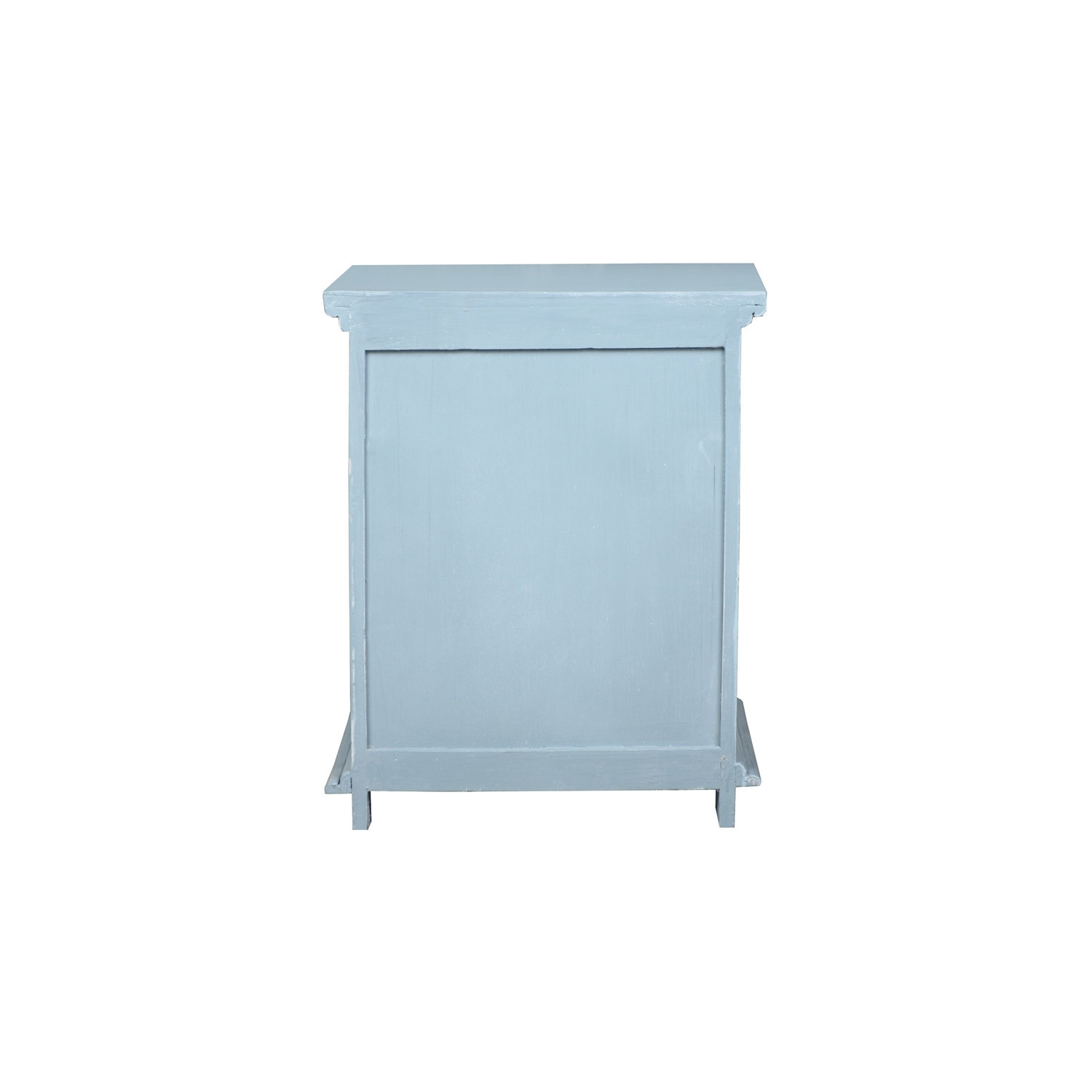 Cottage Solid Wood Side or Night Table in Distressed Beach Blue
