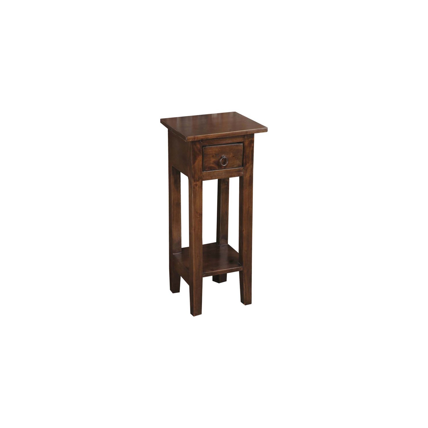 Sunset Trading Cottage Narrow Wood Side Table in Old Java Brown/Antique Iron