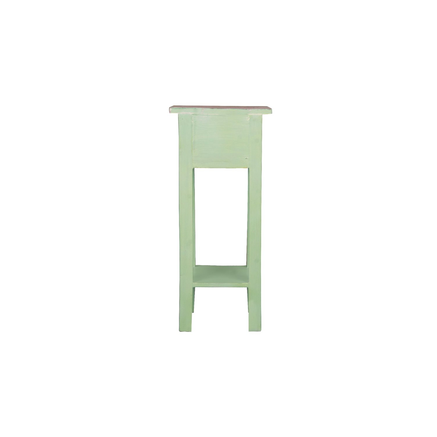 Sunset Trading Cottage Narrow Wood Side Table in Bahama Green and Limewash Top