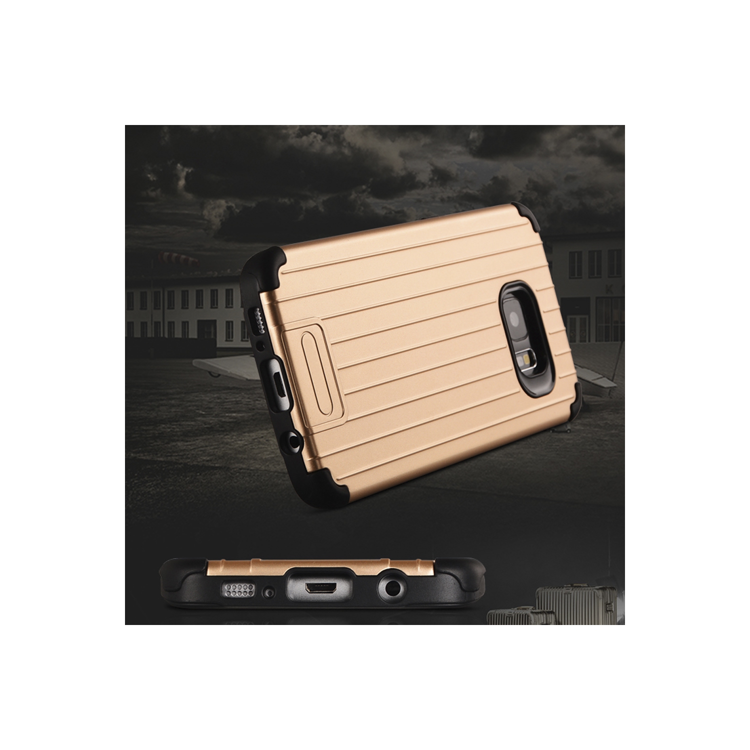 Étui pour Galaxy S7 Edge, étui pour S7 Edge de Samsung, étui rigide hybride mince à double couche brillant pare-chocs en caoutchouc souple antichoc